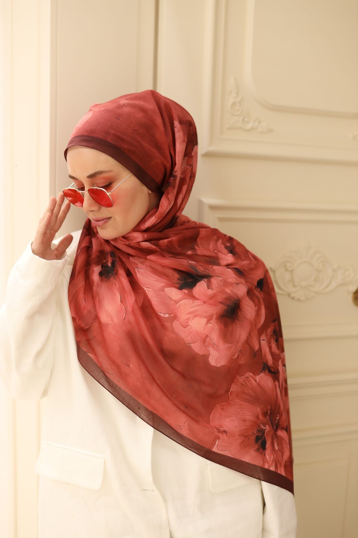 Manolya Desen Naria Şal - bordo