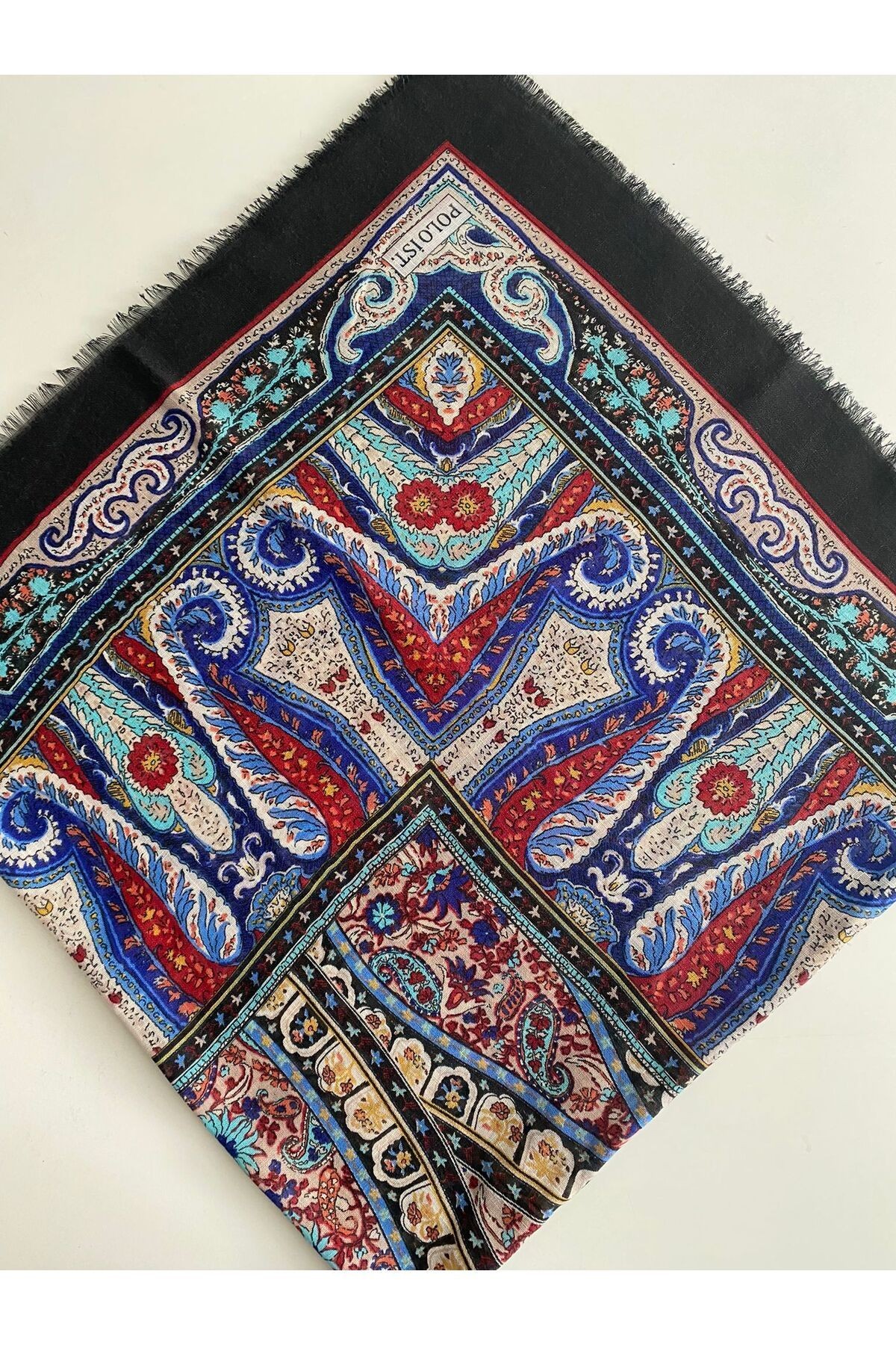 Eser Desen Tülbent Yazma - saks mavi