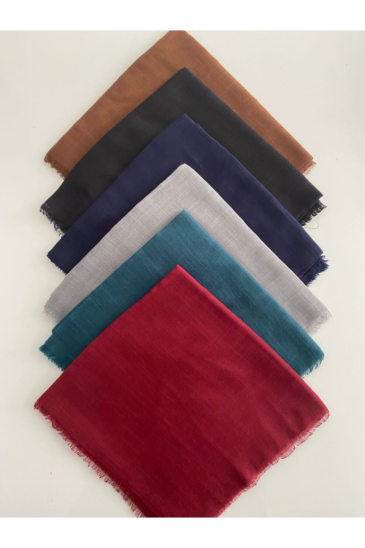 6 Adet Düz Renk Tülbent Yazma - çok renkli