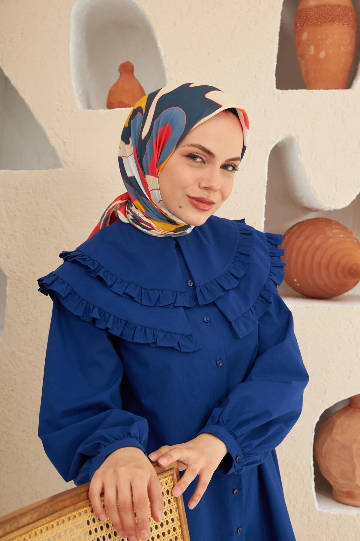 Twist Desen İnce Pamuk Eşarp