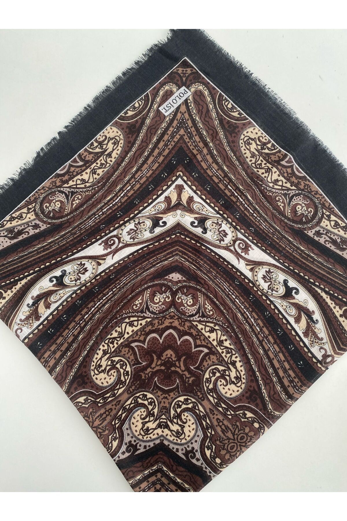 Karma Desen Tülbent Yazma - acı kahve