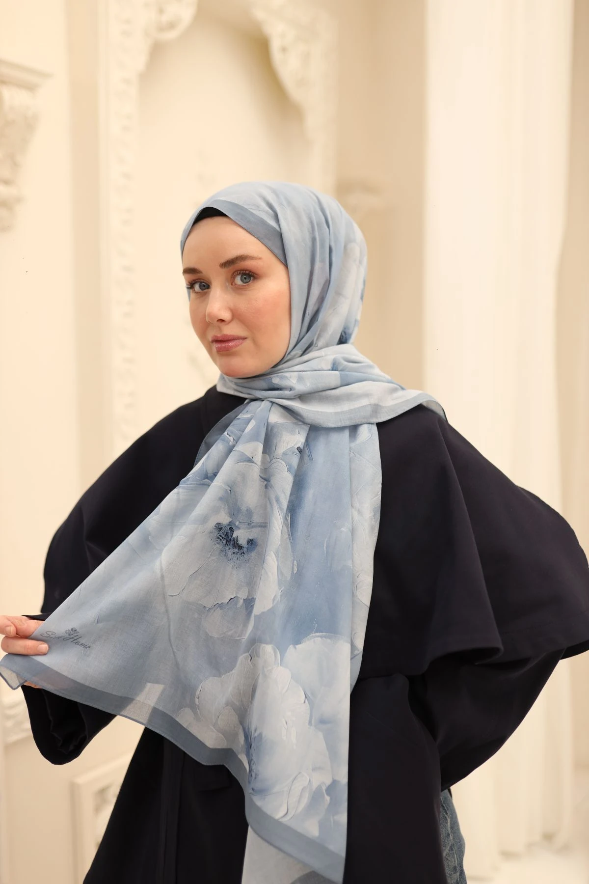 Manolya Desen Naria Şal - buz mavi