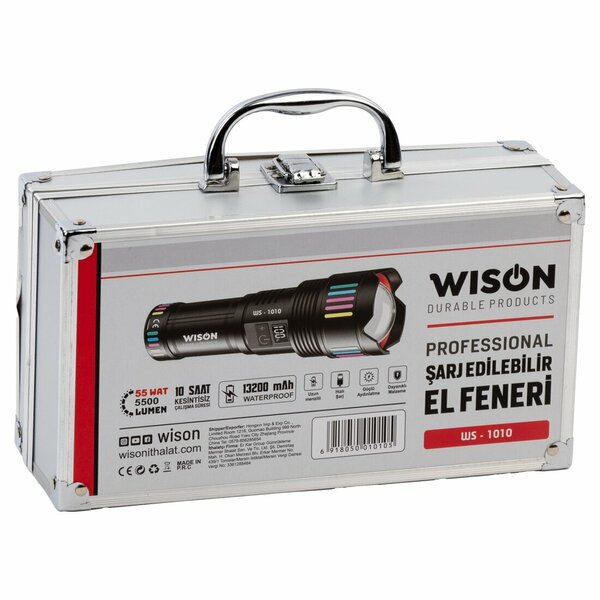 Wıson El Feneri Metal Zumlu Şarjlı Metal Çantalı 55 W 5500 Lumen WS-1010 0105