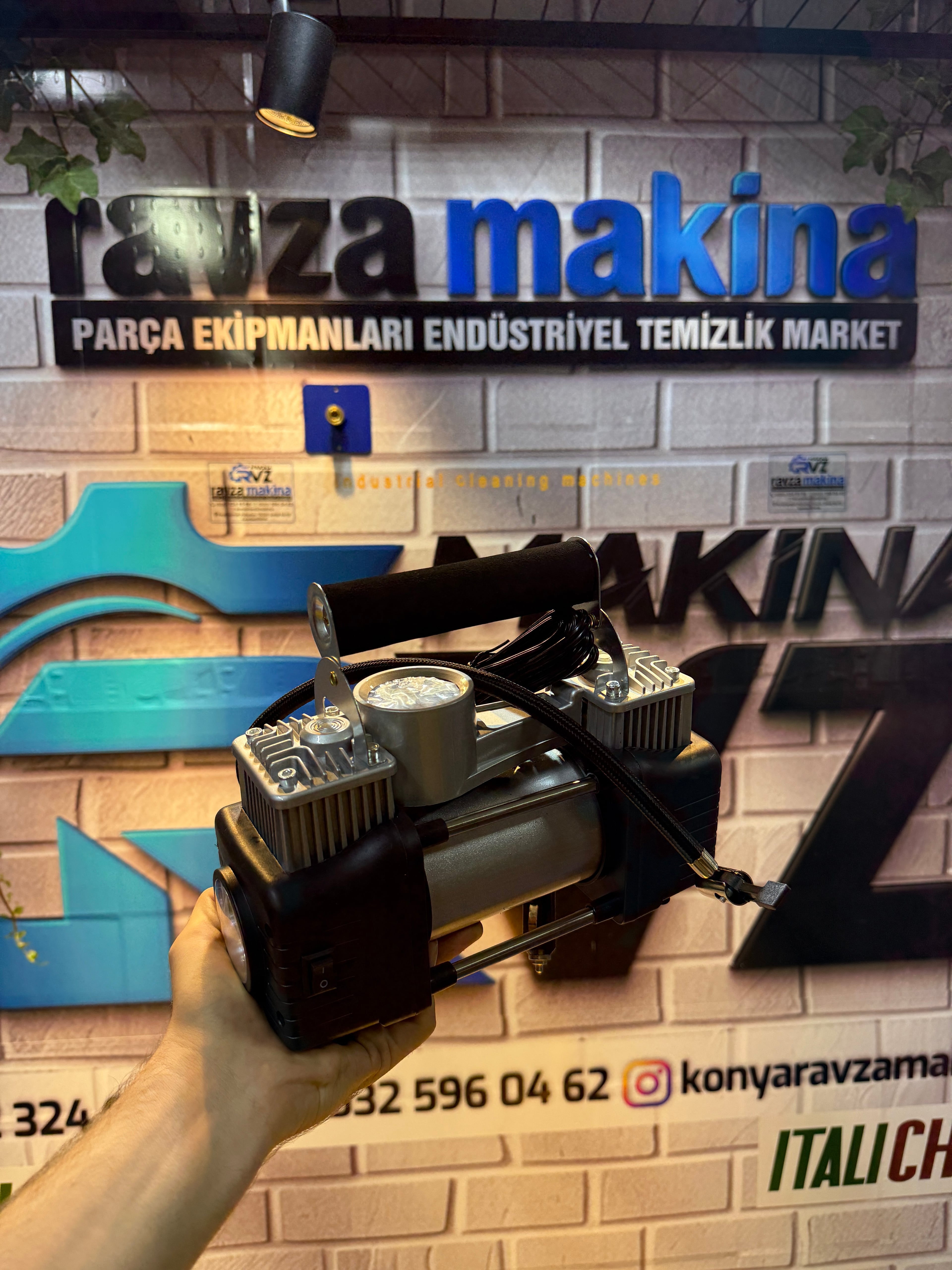 Rvz Çelik Gövde Çift Pistonlu 150 Psi Araç Araba Lastik Bot Şişirme Pompası