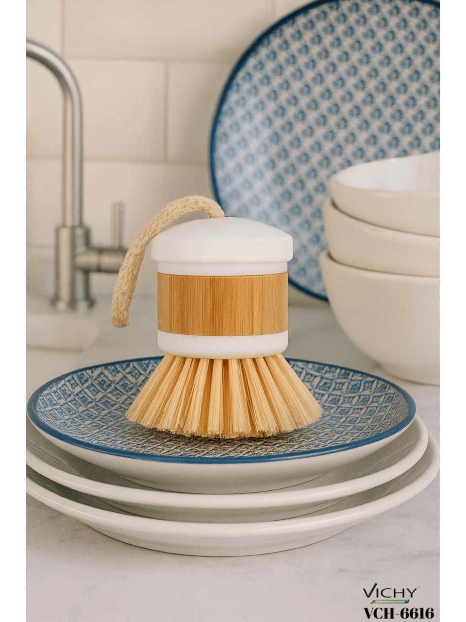 Vıchy Bambu Saplı Çok Amaçlı Yüzey Temizlik Fırçası VCH-6616 6165