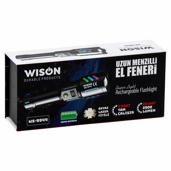 Wıson El Feneri Şarjlı 25W 2500 Lumen WS-9944 9448