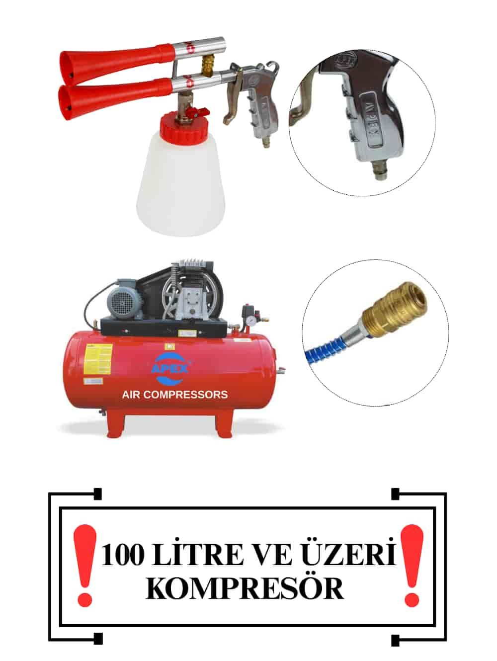 Apex Çift Bilyeli Hazneli Detay Temizlik Tabancası