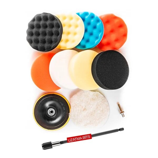 Rvz 12 Parça 115 Mm Pasta Cila Polisaj Süngeri Matkaba Uyumlu Fırça Seti Parlatma Kit