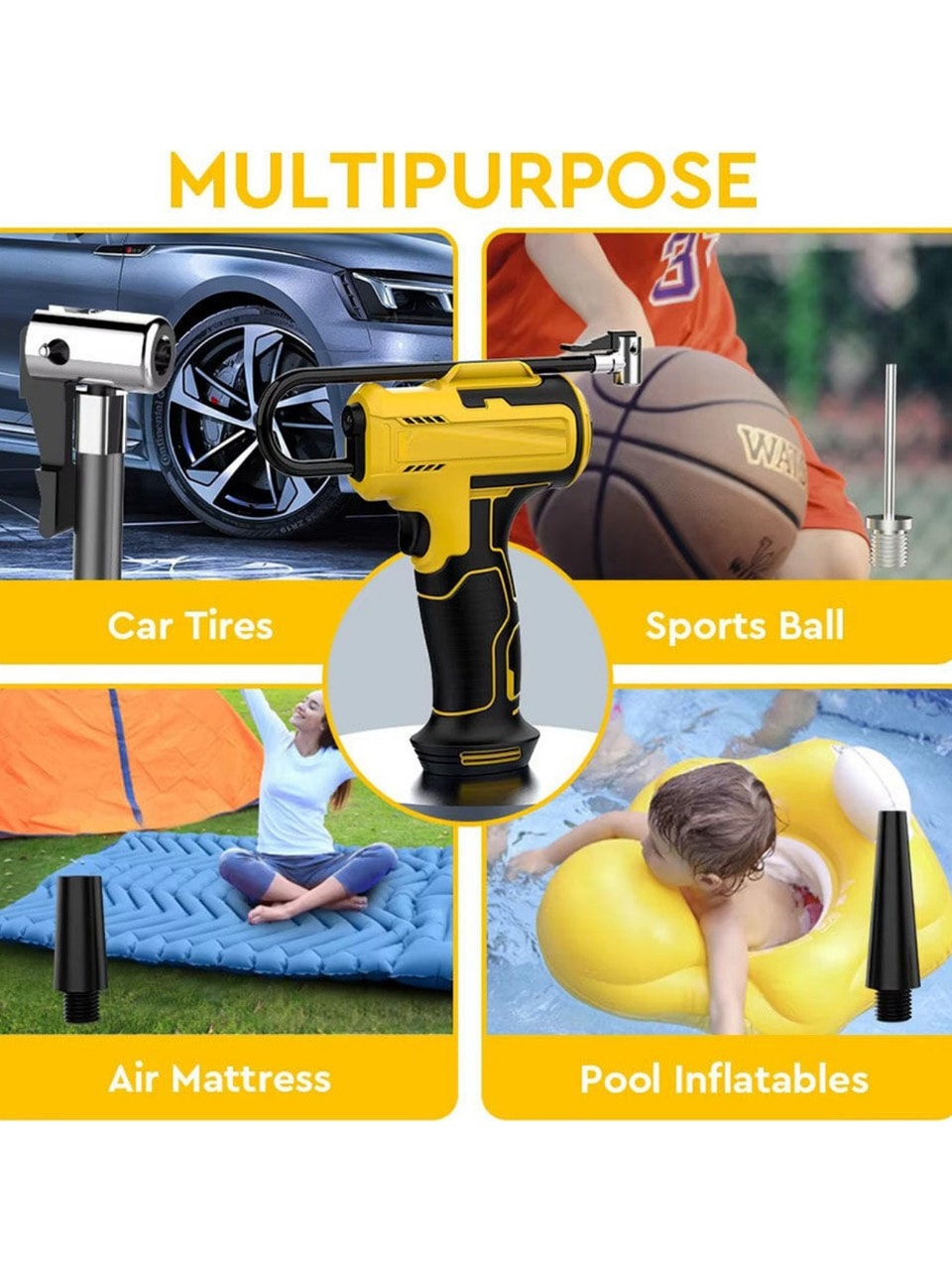 Auhma A6666 Dijital Şarjlı Hava Pompası | 3600MAH 150 Psı 4810