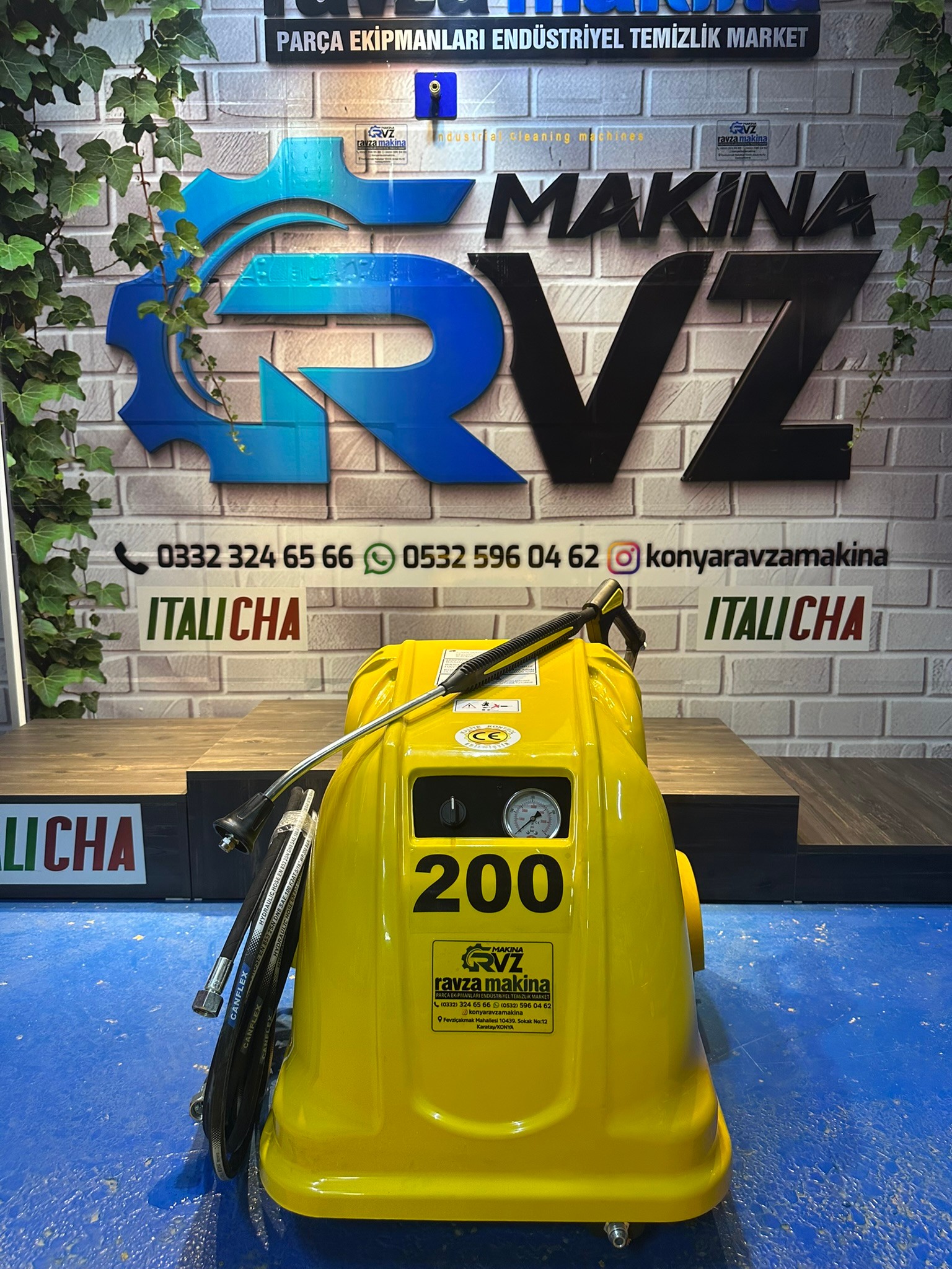 Rvz 200 Bar (380 V) Ar İtalyan Pompa Basınçlı Oto Yıkama Makinası