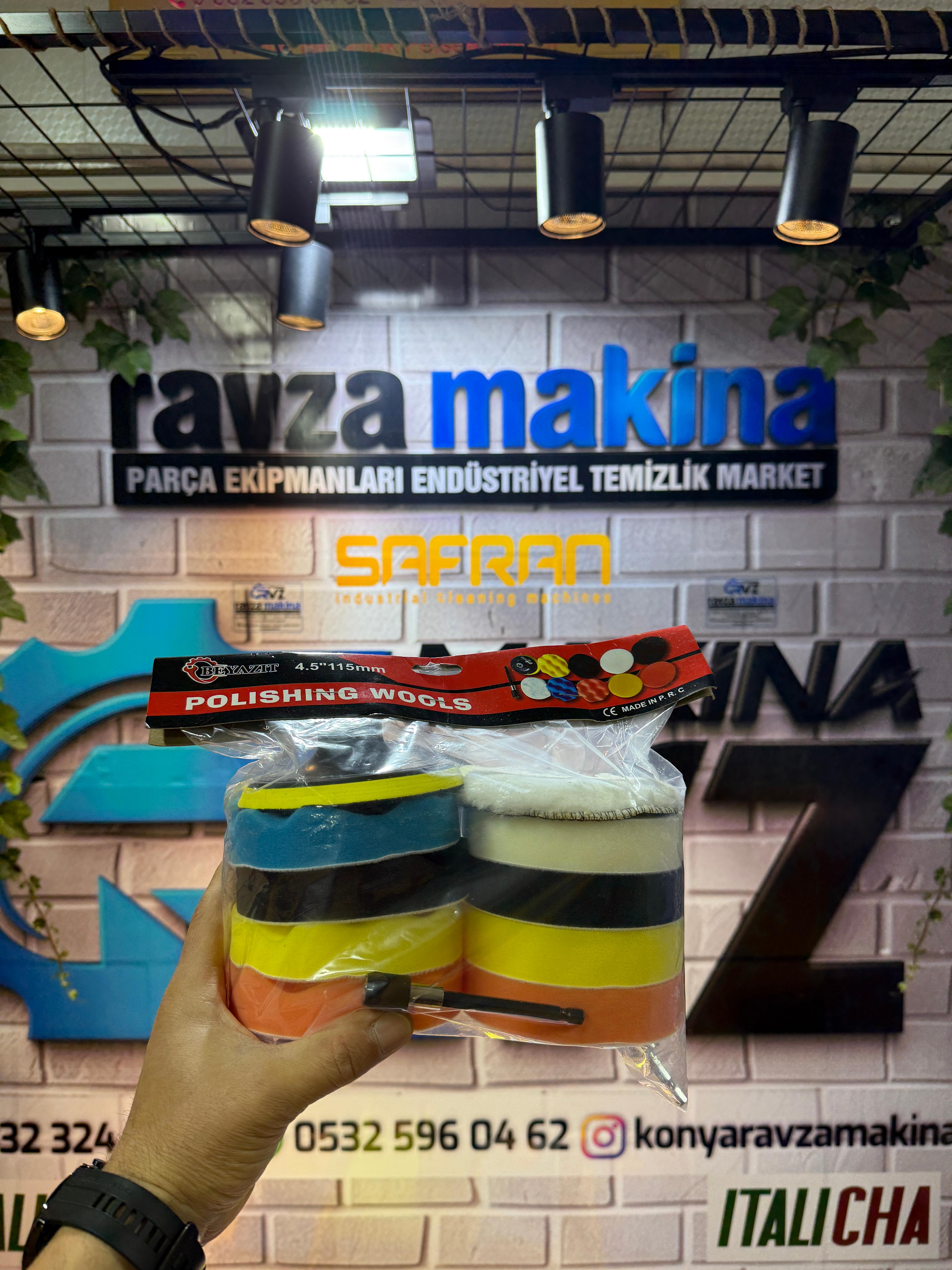 Rvz 12 Parça 115 Mm Pasta Cila Polisaj Süngeri Matkaba Uyumlu Fırça Seti Parlatma Kit
