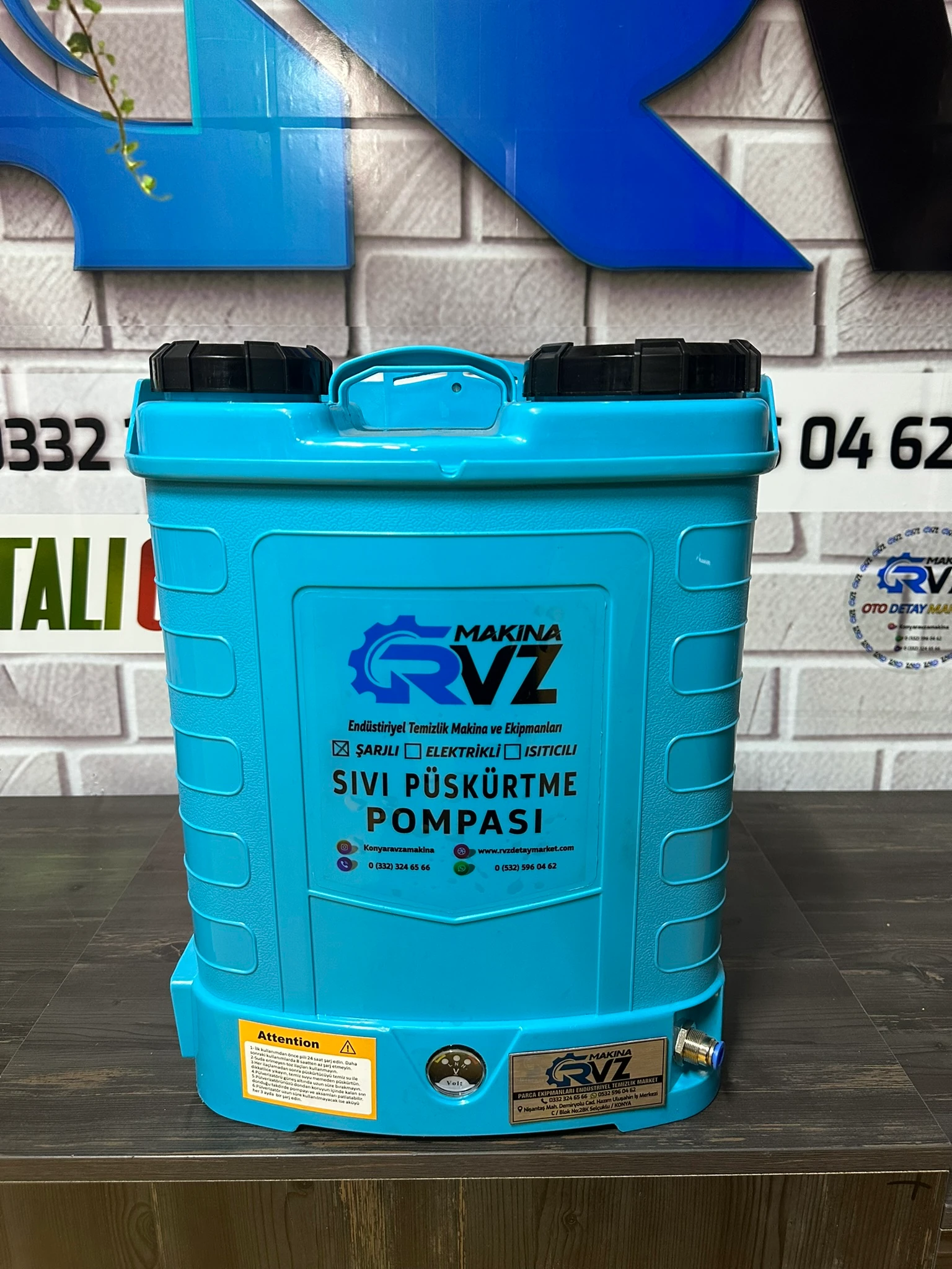 Rvz 16 Lt Şarjlı Sıvı Püskürtme Pompası + Hortum & Tetik Set Halinde