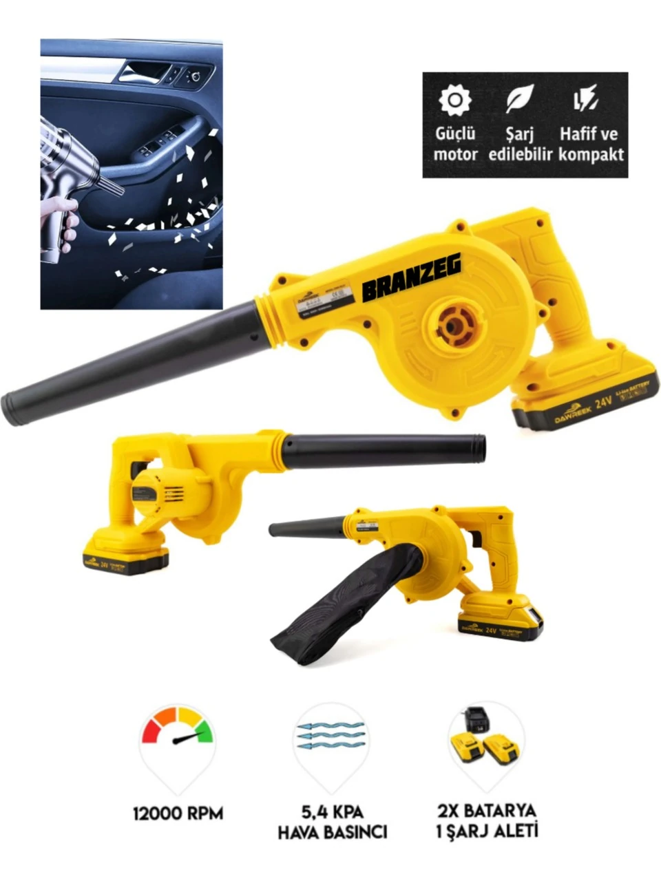 Bn-5 Şarjlı Çift Bataryalı Hava Üfleme Makinası / Hava Körüğü