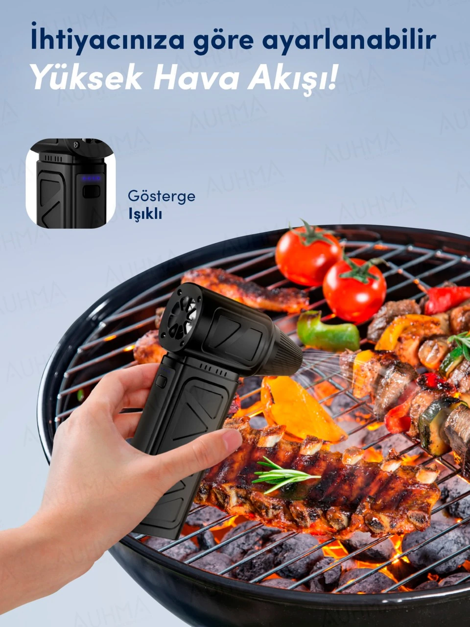 Auhma AHV-12 Turbo Jet Fan 130.000 RPM Fırçasız Motorlu Elektrikli Hava Kompresörü – 4 Vitesli, Taşınabilir Çantalı