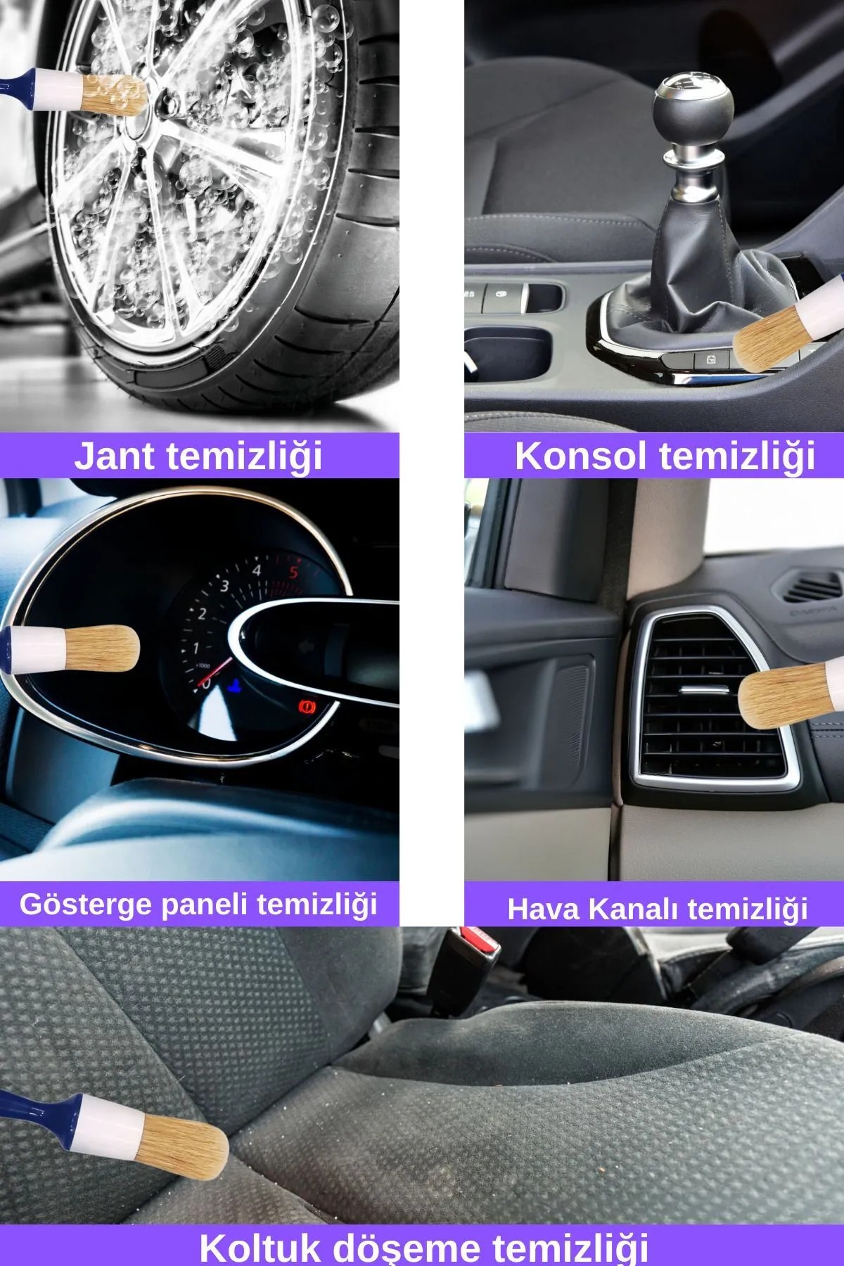 Rvz 4'lü Yumuşak Detay Fırça Seti