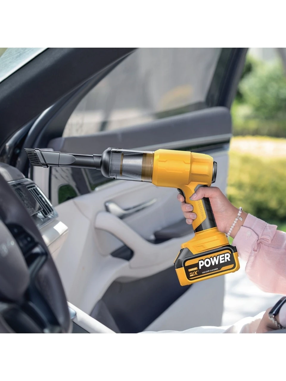 Auhma Ahv-21 25000MAH Çift Bataryalı 20000PA Ultra Çekim Güçlü Çantalı Yedek Filtreli Araç Temizleme Süpürgesi 7736