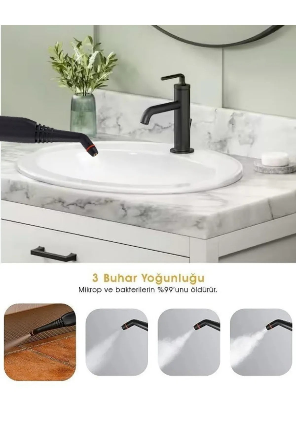 Rvz Çok Fonksiyonlu Güçlü Buharlı Temizleyici Makinesi - Gri Renk