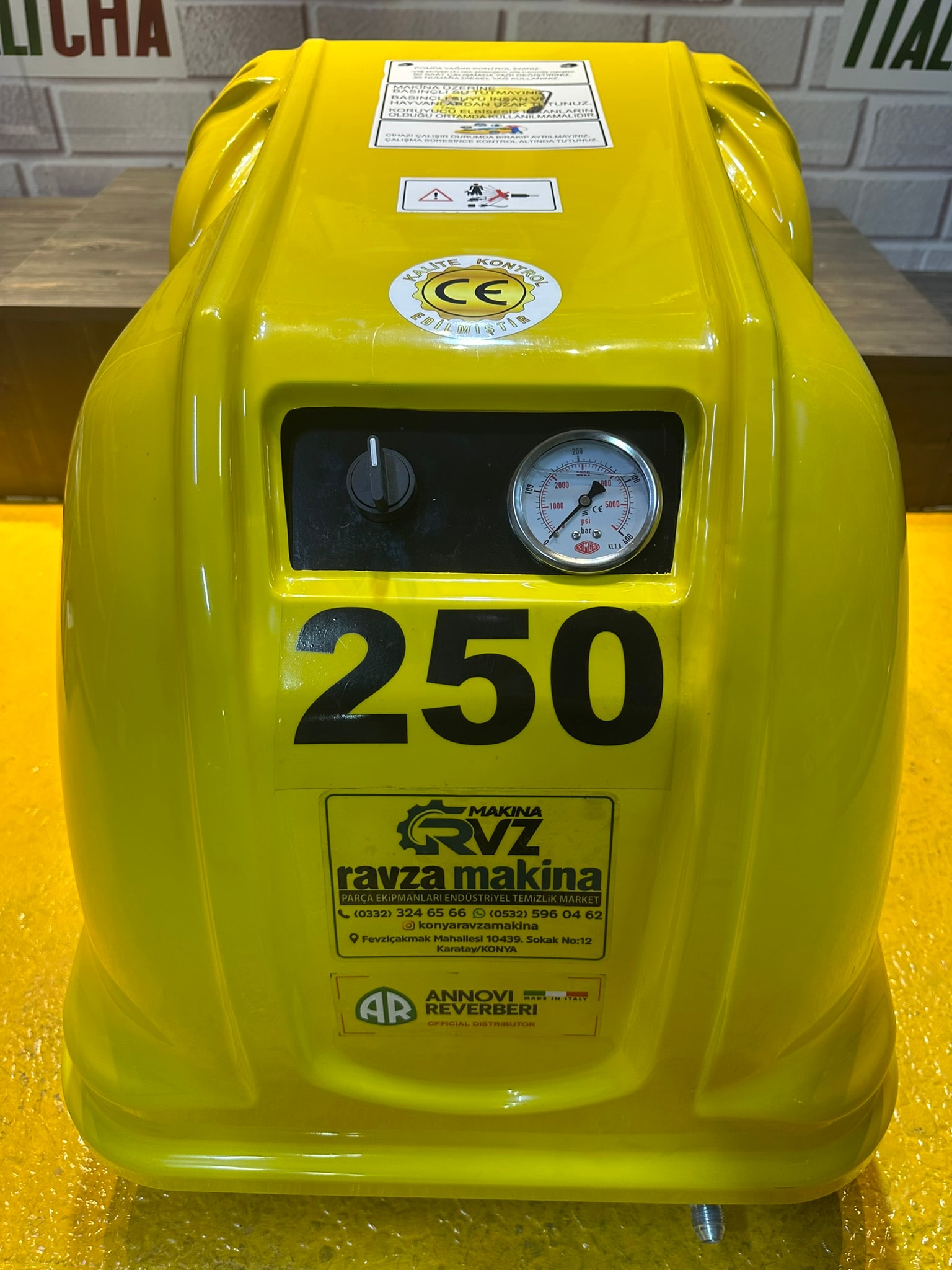 Rvz 250 Bar (380 V) Ar İtalyan Pompa Basınçlı Oto Yıkama Tazzik Makinası