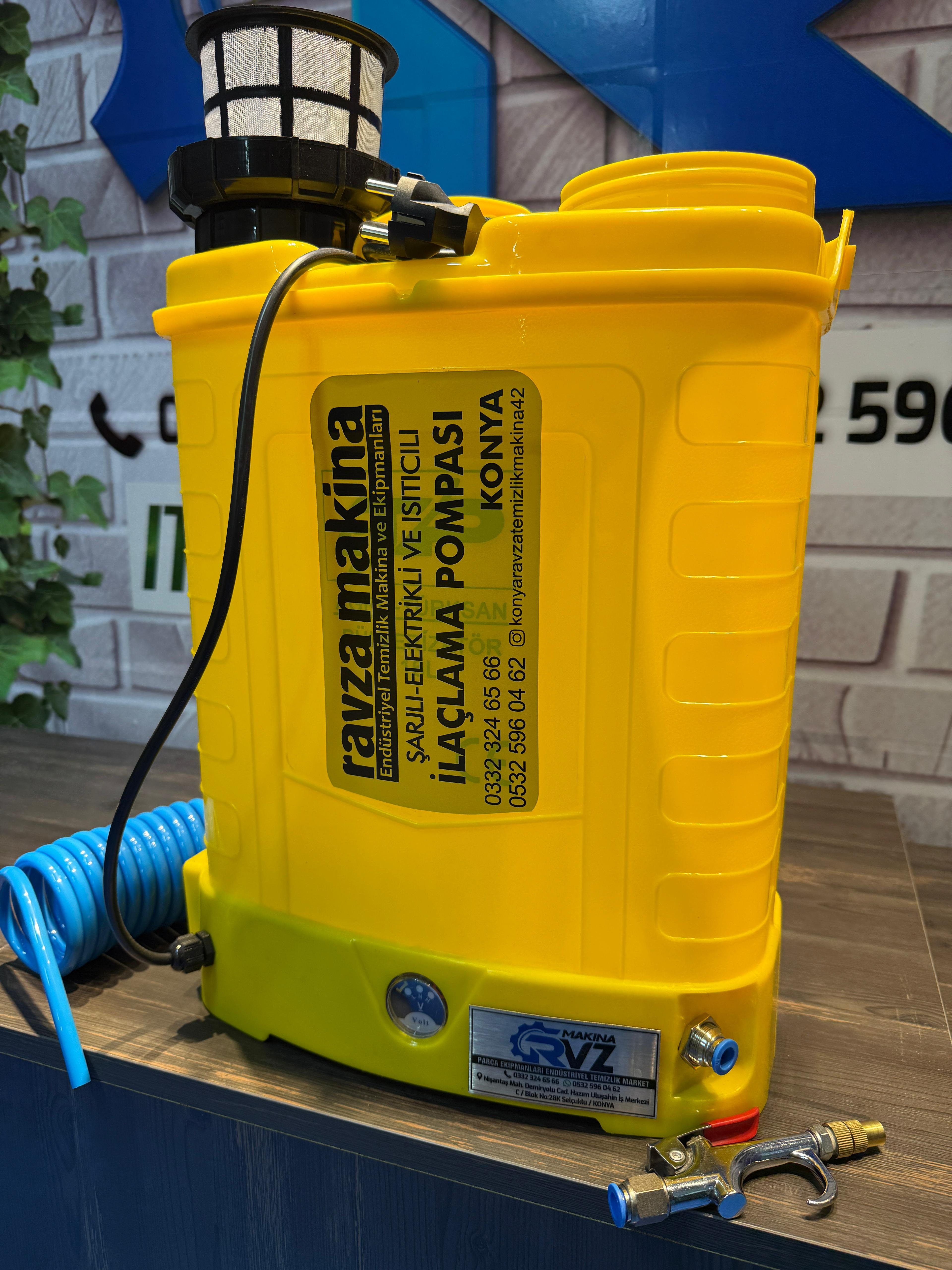 Rvz 16 Lt Elektrikli & Rezistanslı İlaçlama Pompası + Hortum & Tetik Set Halinde