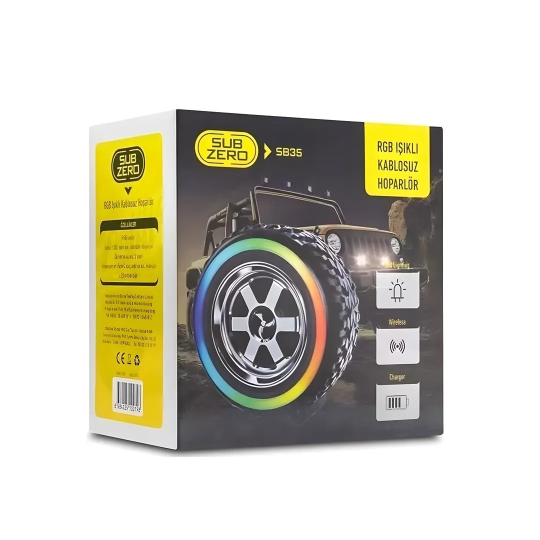 Subzero Sb35 USB / TF Card / Aux / RGB Işıklı Kablosuz Bluetooth Hoparlör