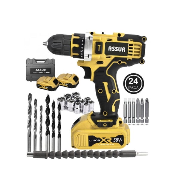 Assur Asr-ld18 58v Darbeli Şarjlı Matkap