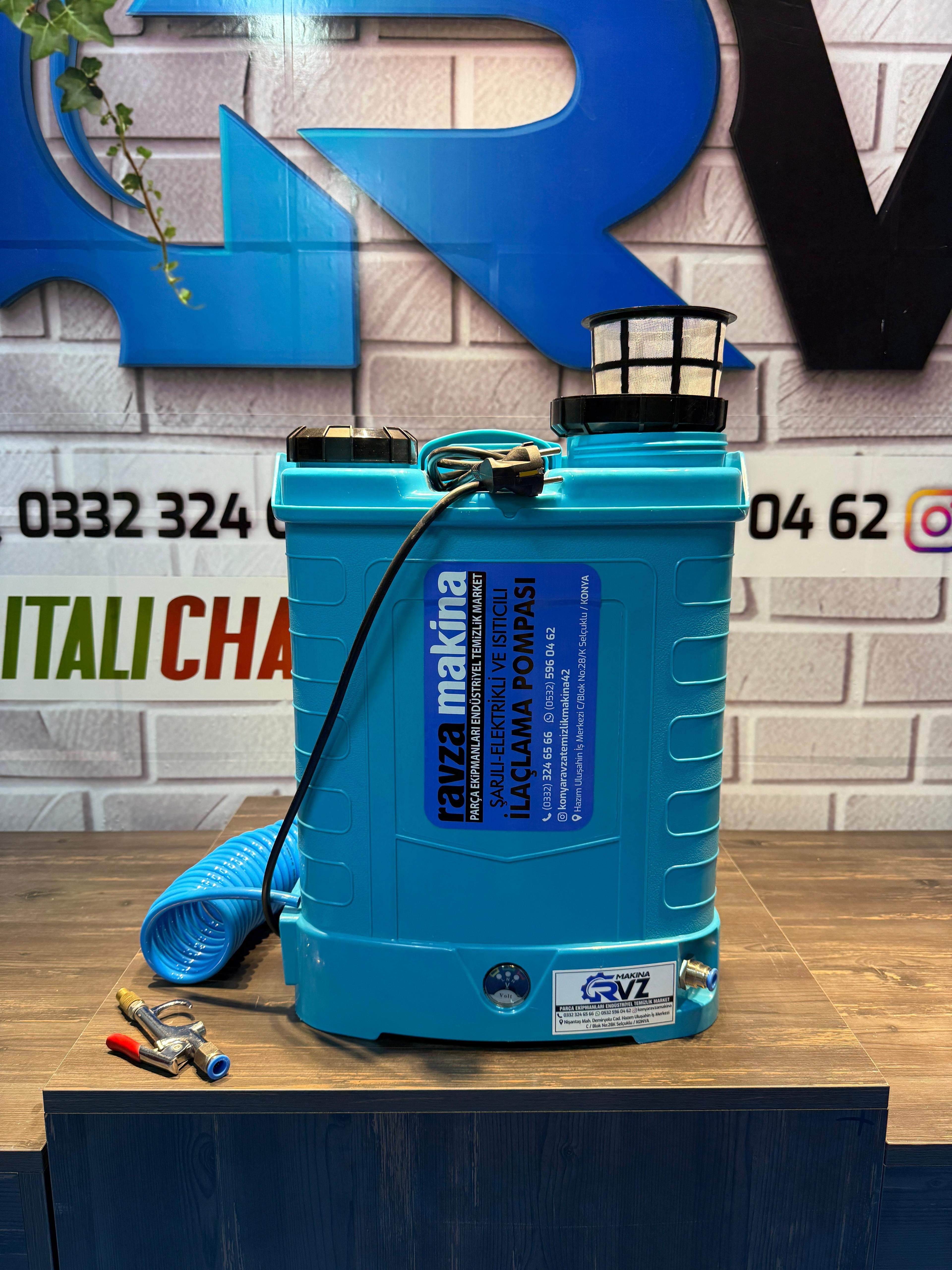 Rvz 16 Lt Elektrikli İlaçlama Pompası + Hortum & Tetik Set Halinde