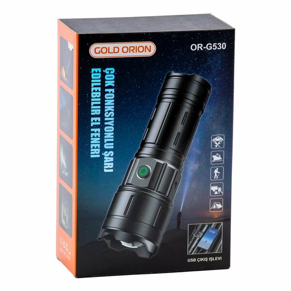 Gold Orion El Feneri Fonksiyonlu Şarjlı OR-G530 5306