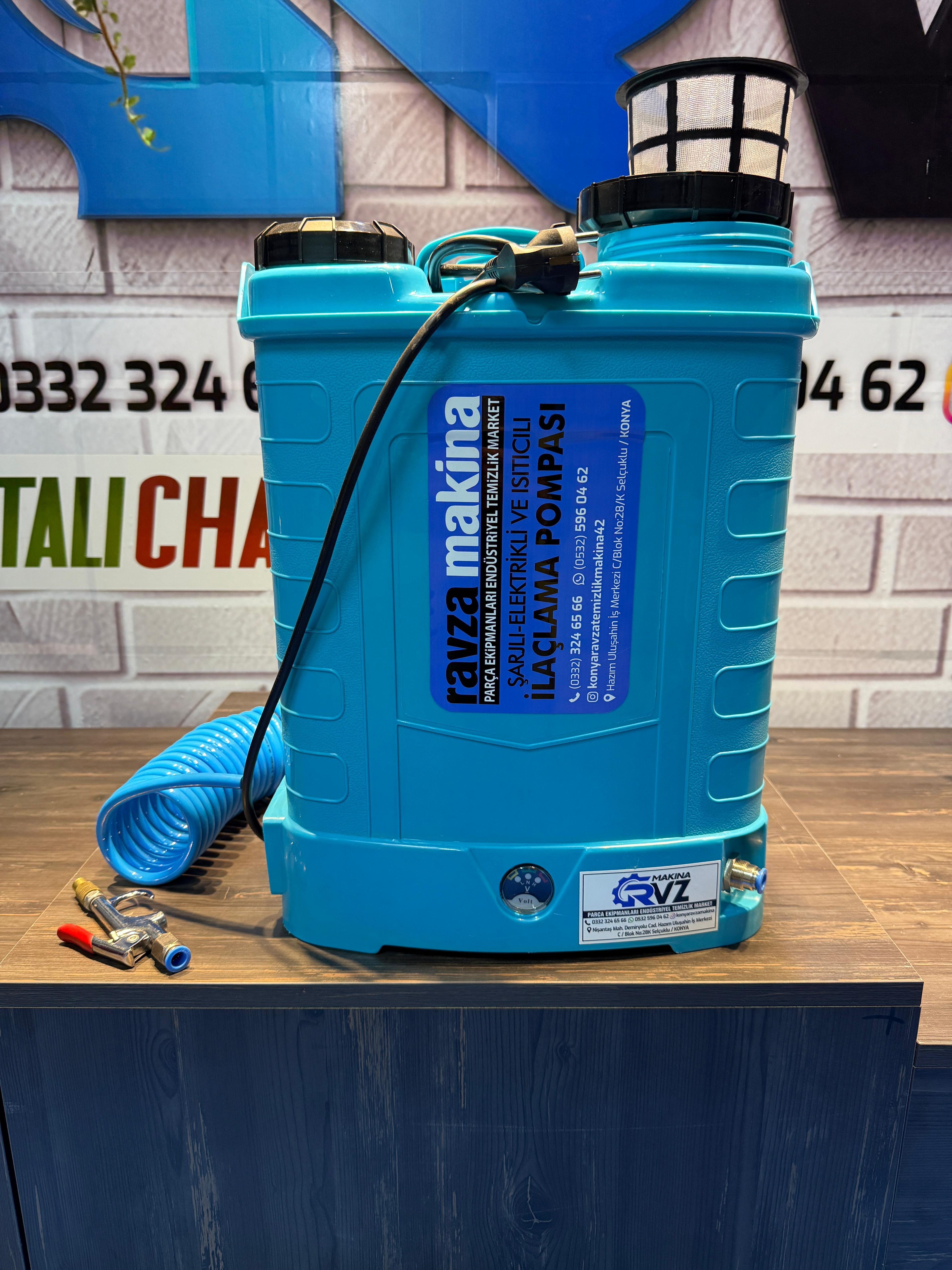 Rvz 16 Lt Elektrikli İlaçlama Pompası + Hortum & Tetik Set Halinde