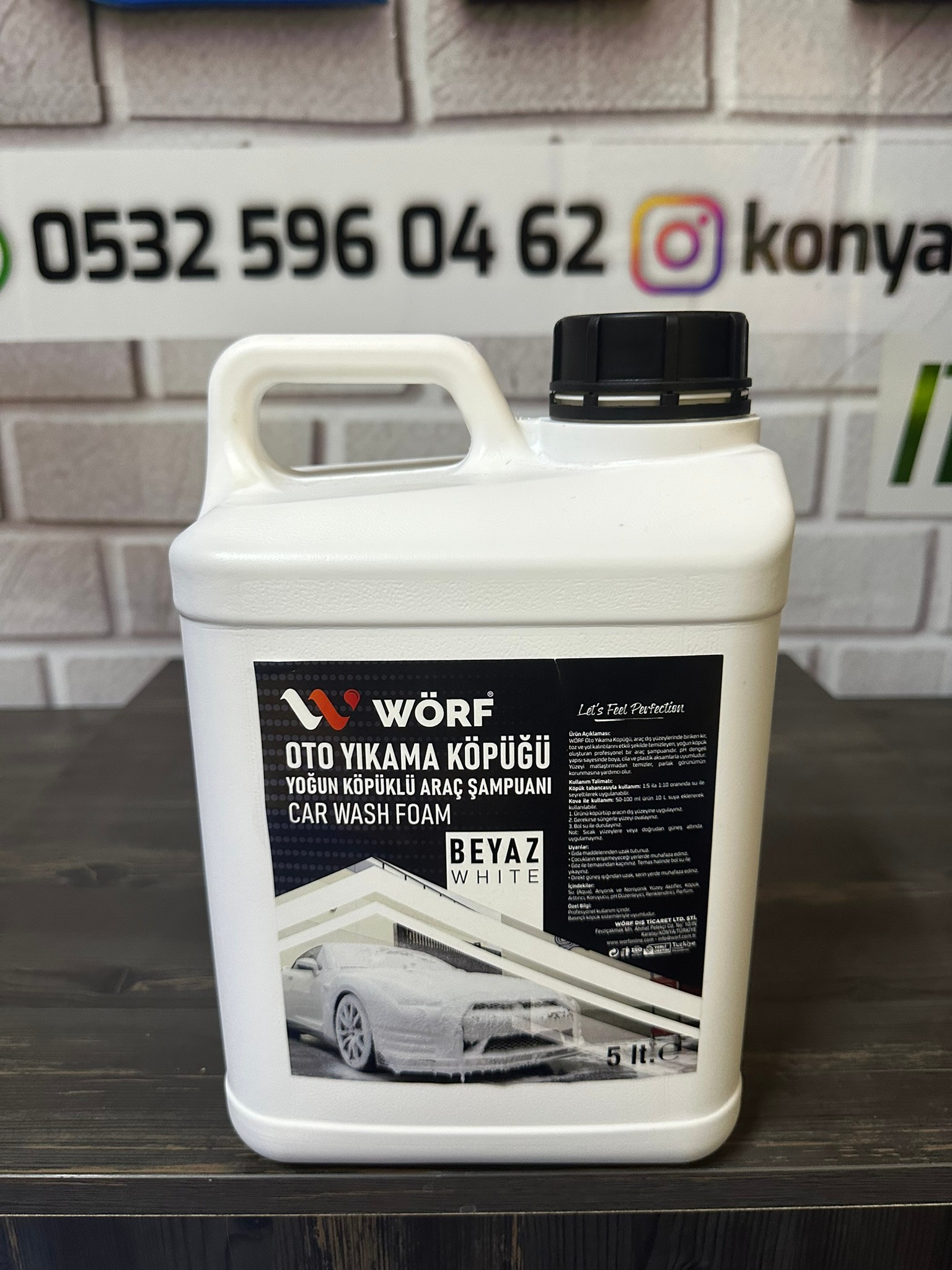 Wörf Cilalı Yoğun Köpük Oto Yıkama Şampuanı Ph Nötr 5 LT.