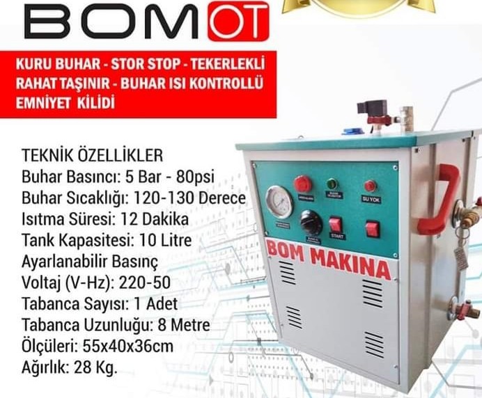 Rvz 10 Lt Kapasiteli 5 Bar Basınçlı Profesyonel Buhar Makinesi