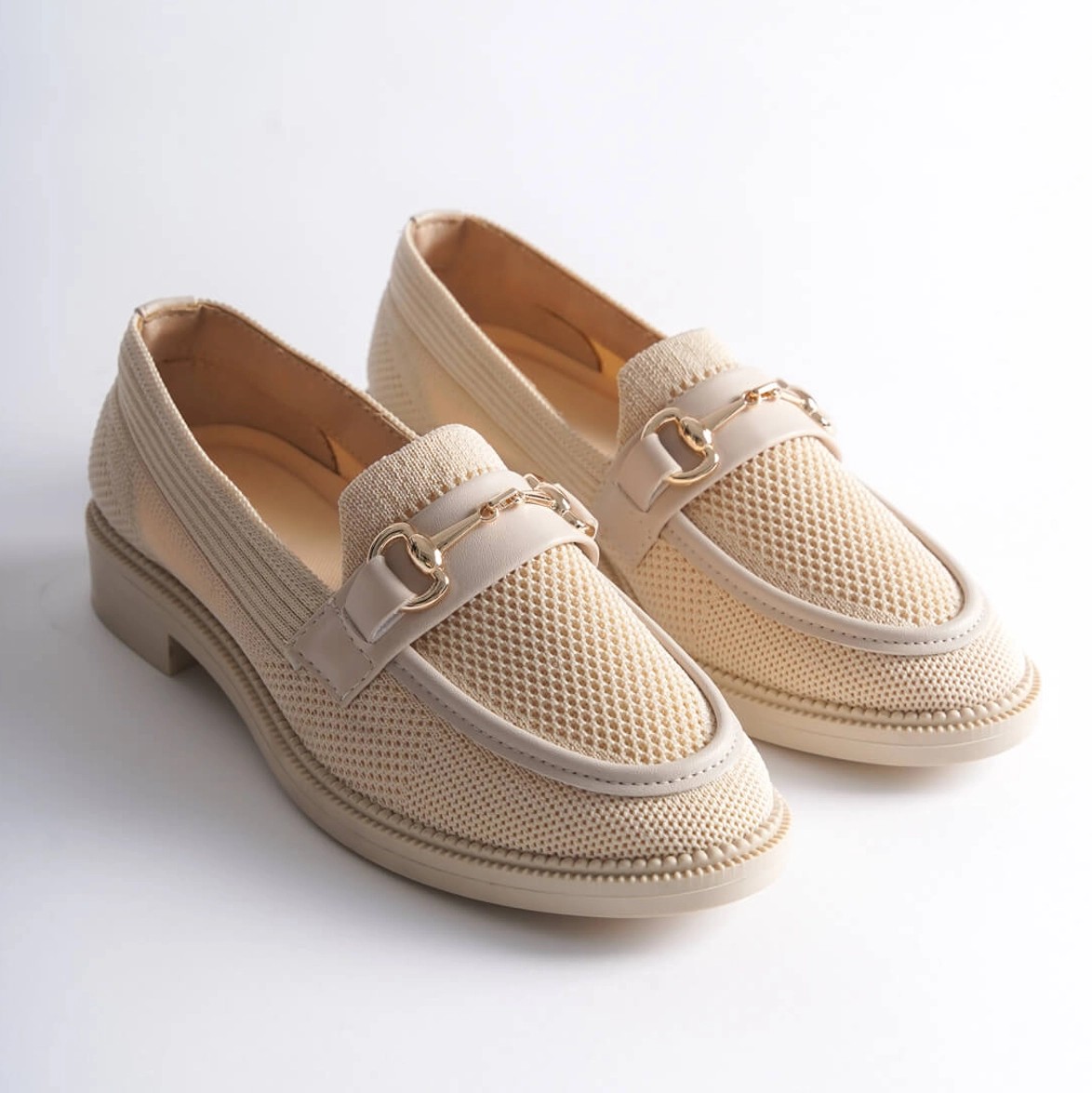 Tekstil Tokalı Loafer Günlük Ayakkabı - Bej