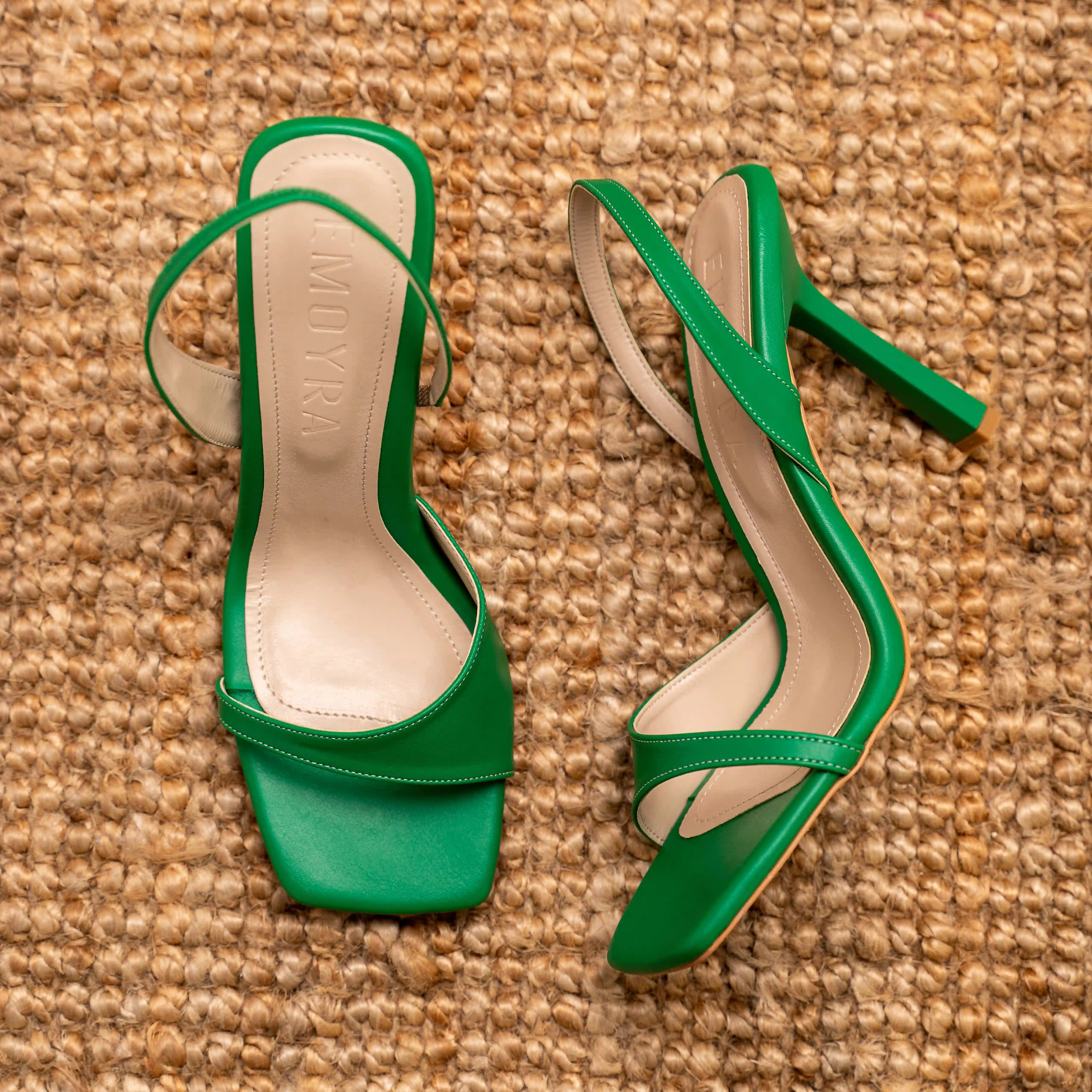 Thin High-Heeled Shoes - Green