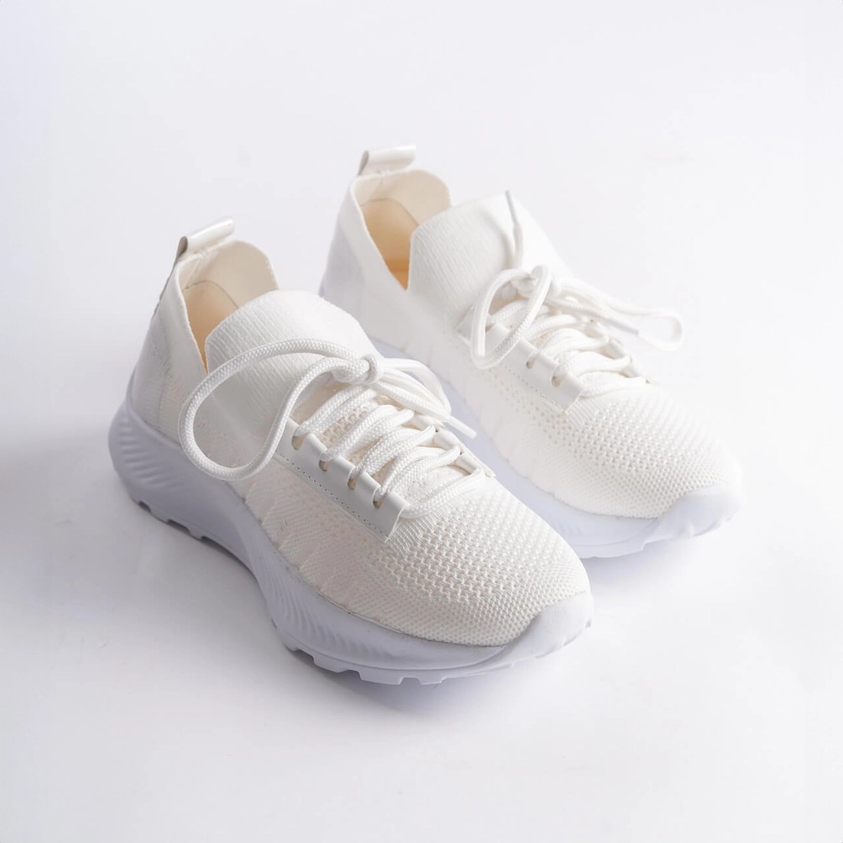 Tekstil Sneaker Spor Ayakkabı - Beyaz