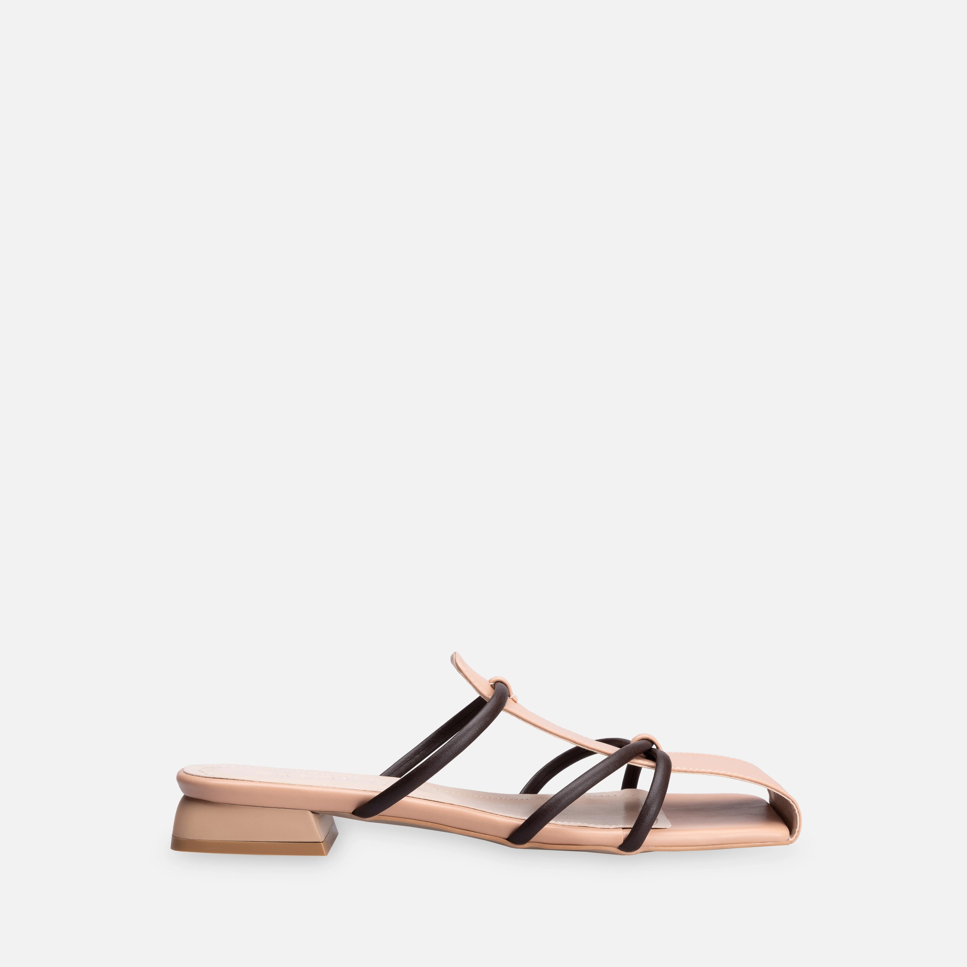 Thick Short Heeled Mules - Neutral