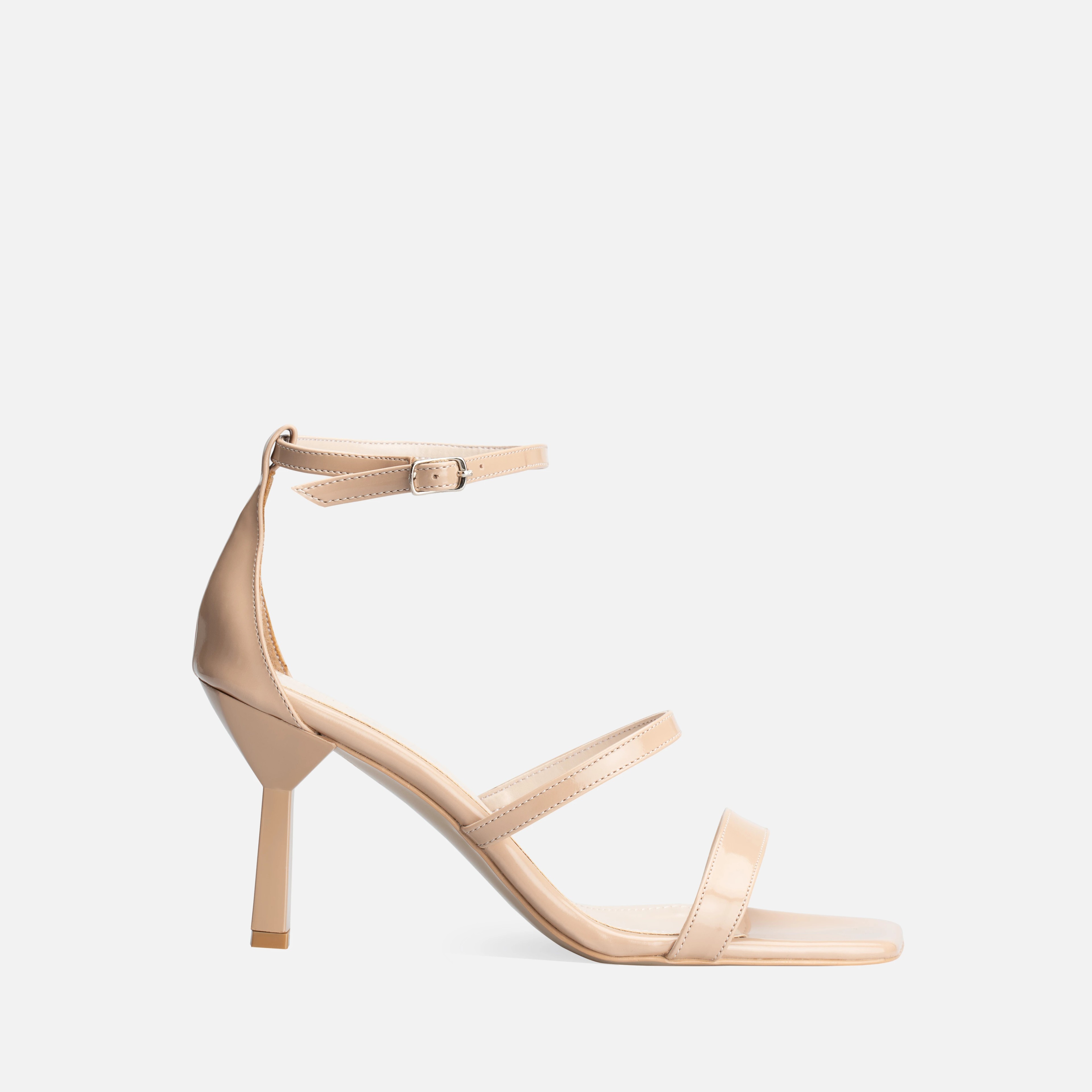 Patent Leather Thin High-Heeled Shoes - Neutral