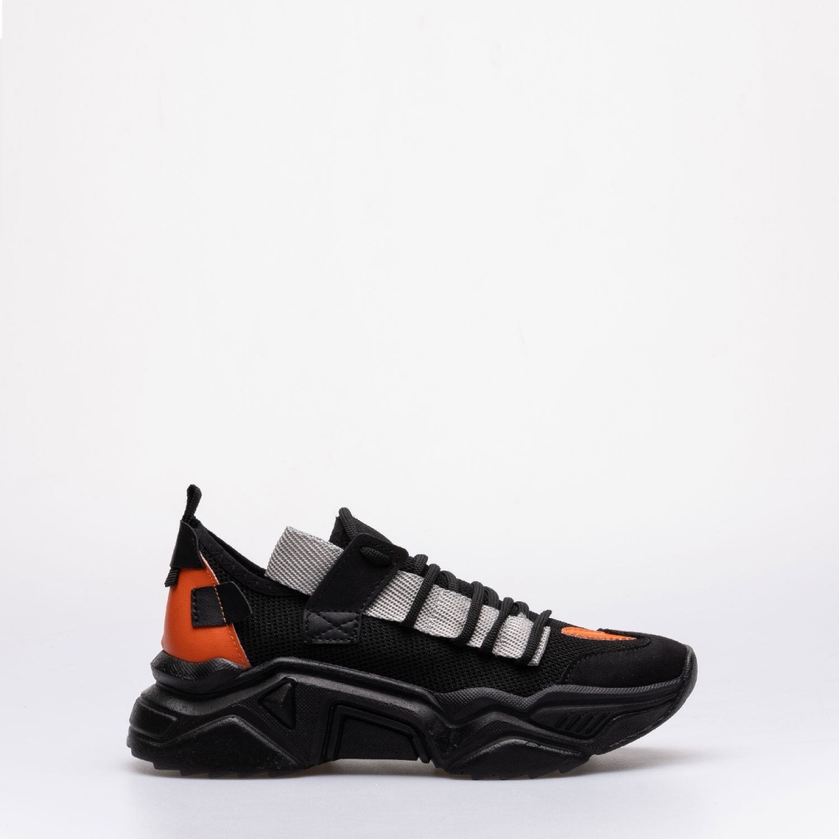 Ryan Tekstil Kalın Tabanlı Sneaker Spor Ayakkabı Siyah