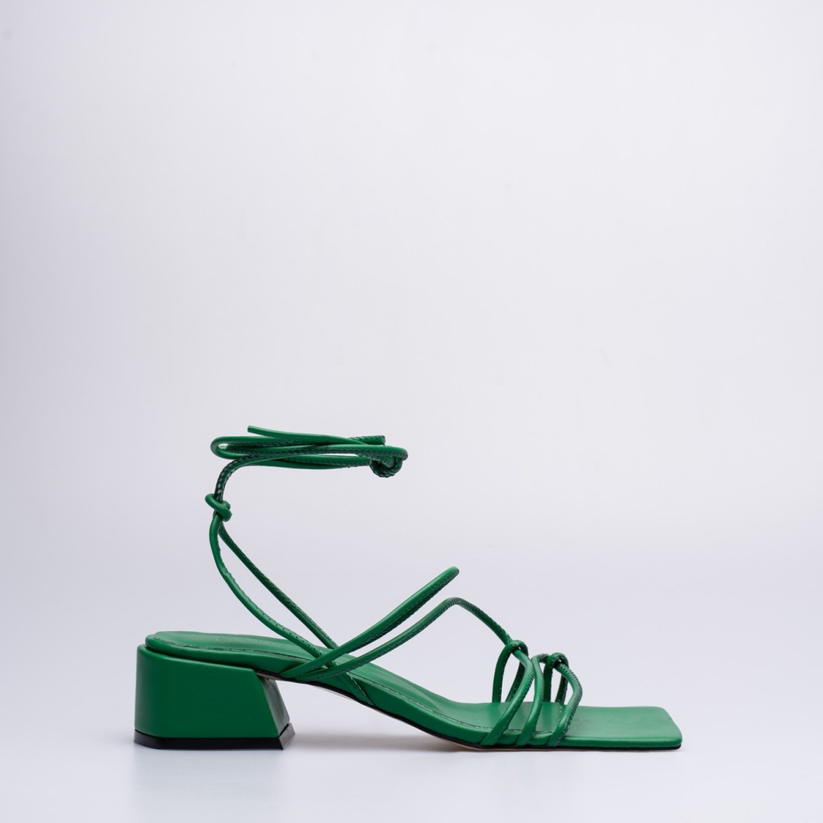 Colby Kalın Kısa Topuklu Sandalet Yeşil