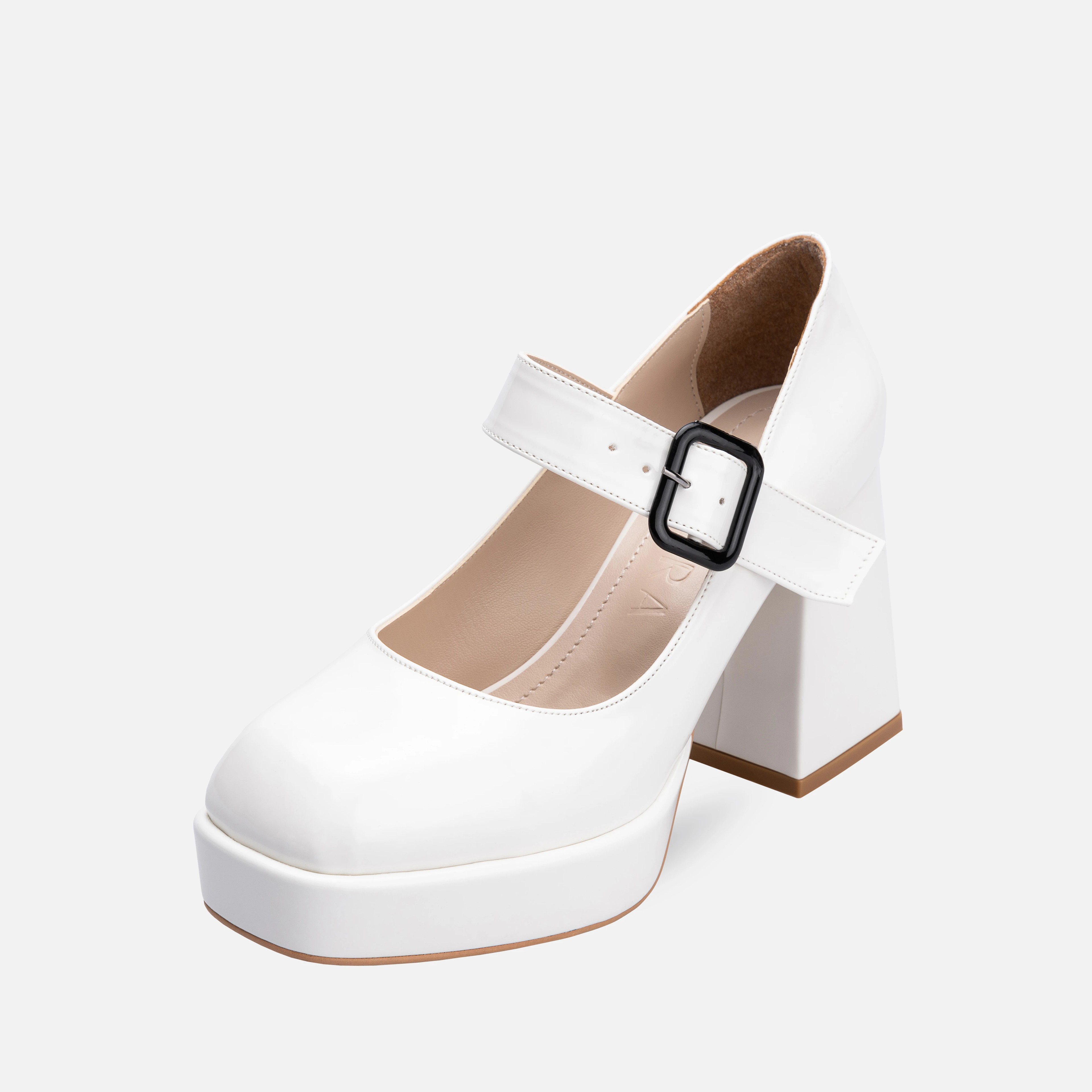 Scarlett Rugan Platform Topuklu Ayakkabı Beyaz