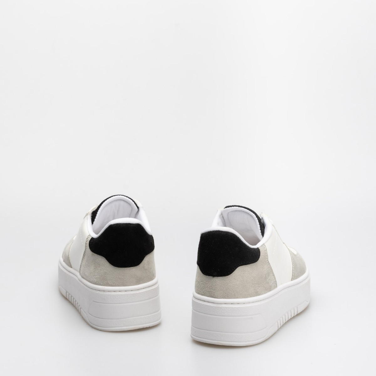 Blaire Beyaz Kalın Tabanlı Sneaker Spor Ayakkabı Siyah