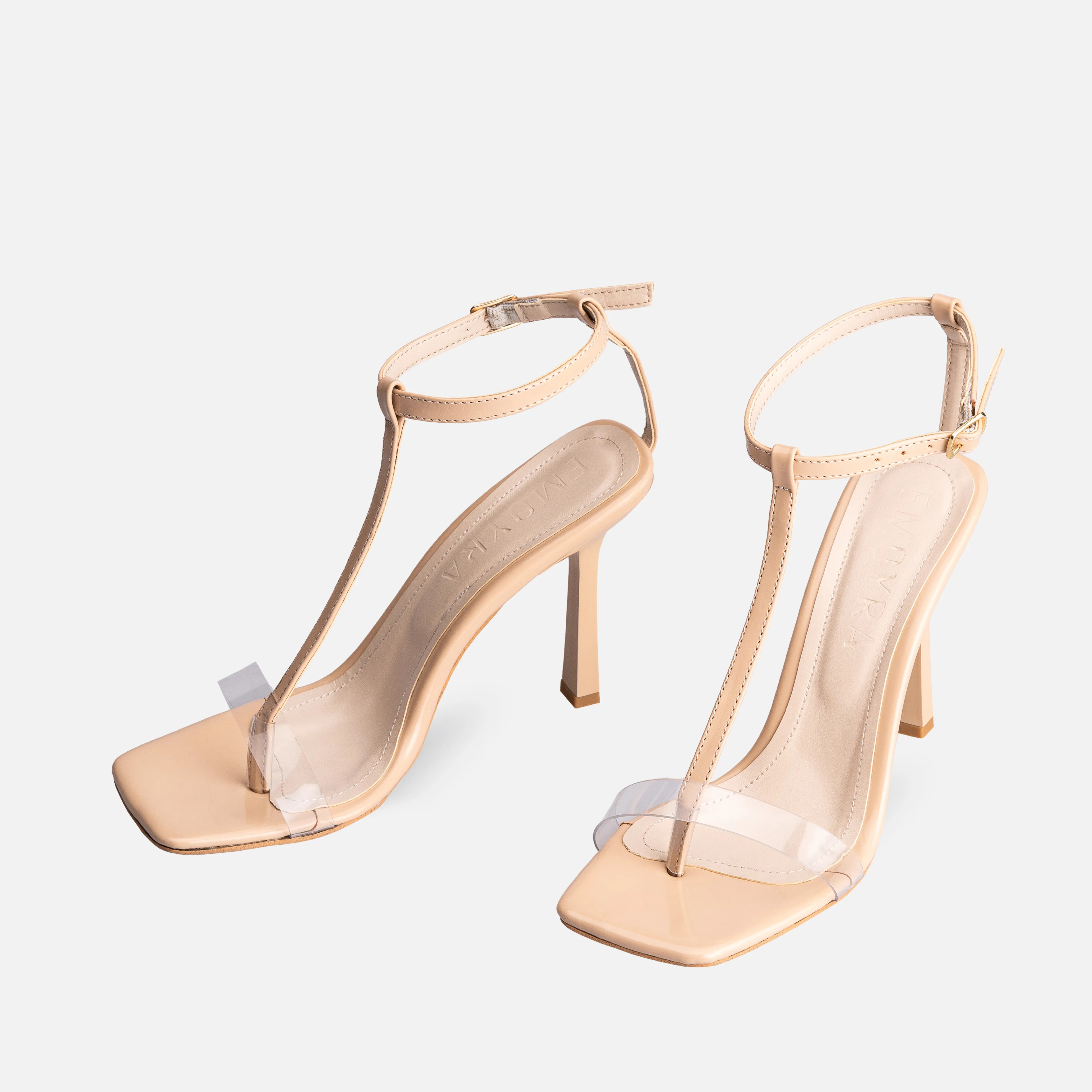 Patent Leather Thin High-Heeled Shoes - Neutral