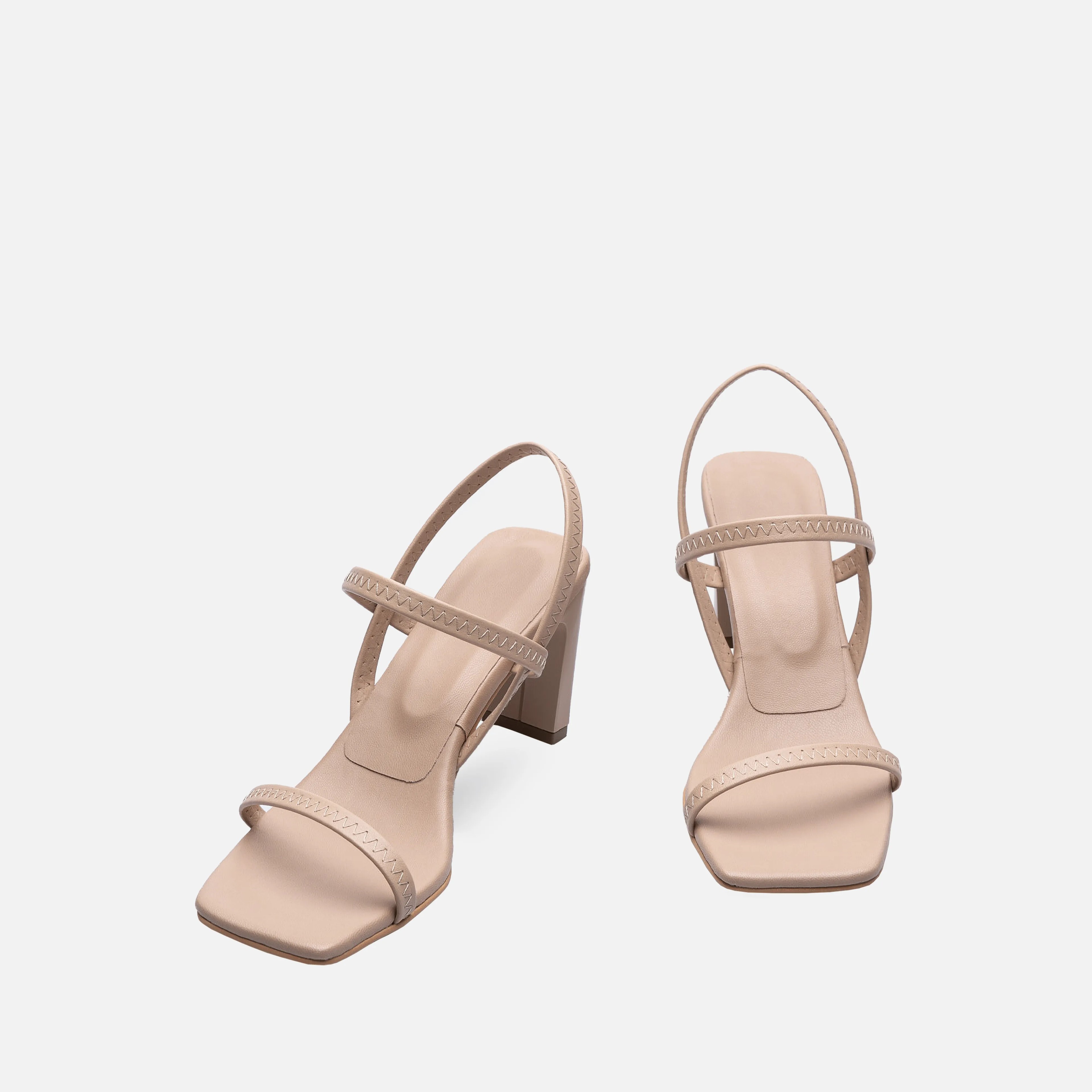 Thick Heeled Shoes - Neutral