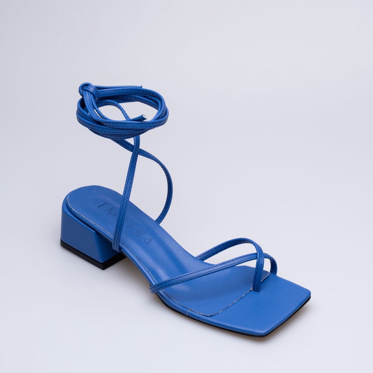 Raina Kalın Kısa Topuklu Sandalet Mavi