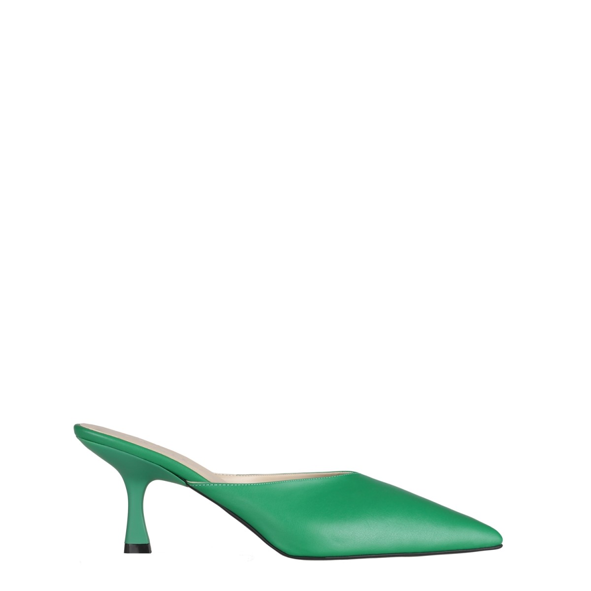 Perla İnce Topuklu Stiletto Terlik Yeşil