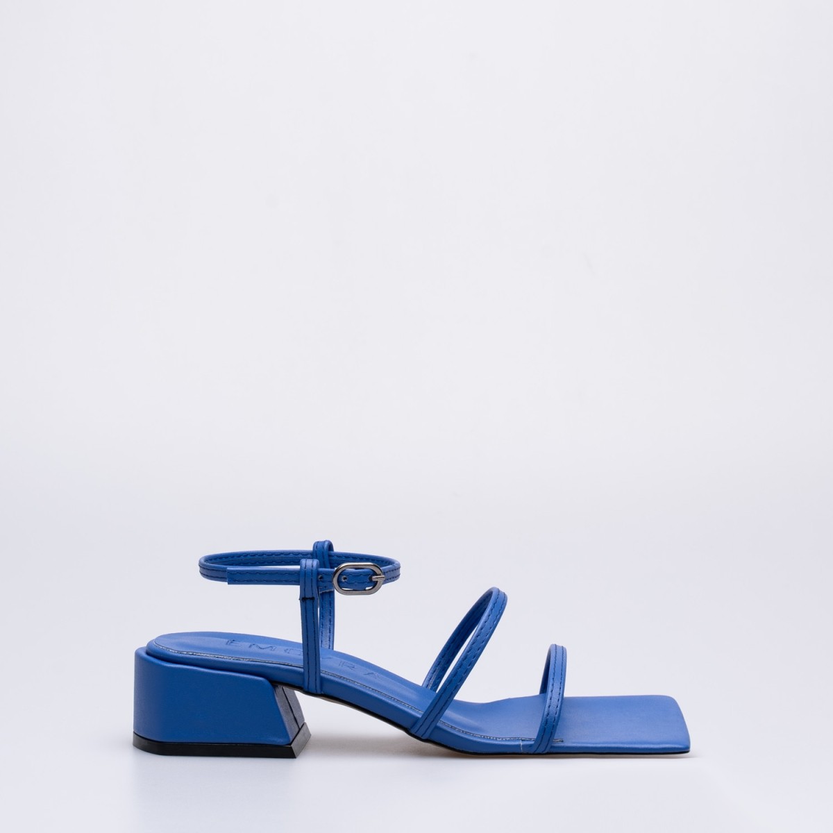 Emmy Kalın Kısa Topuklu Sandalet Mavi