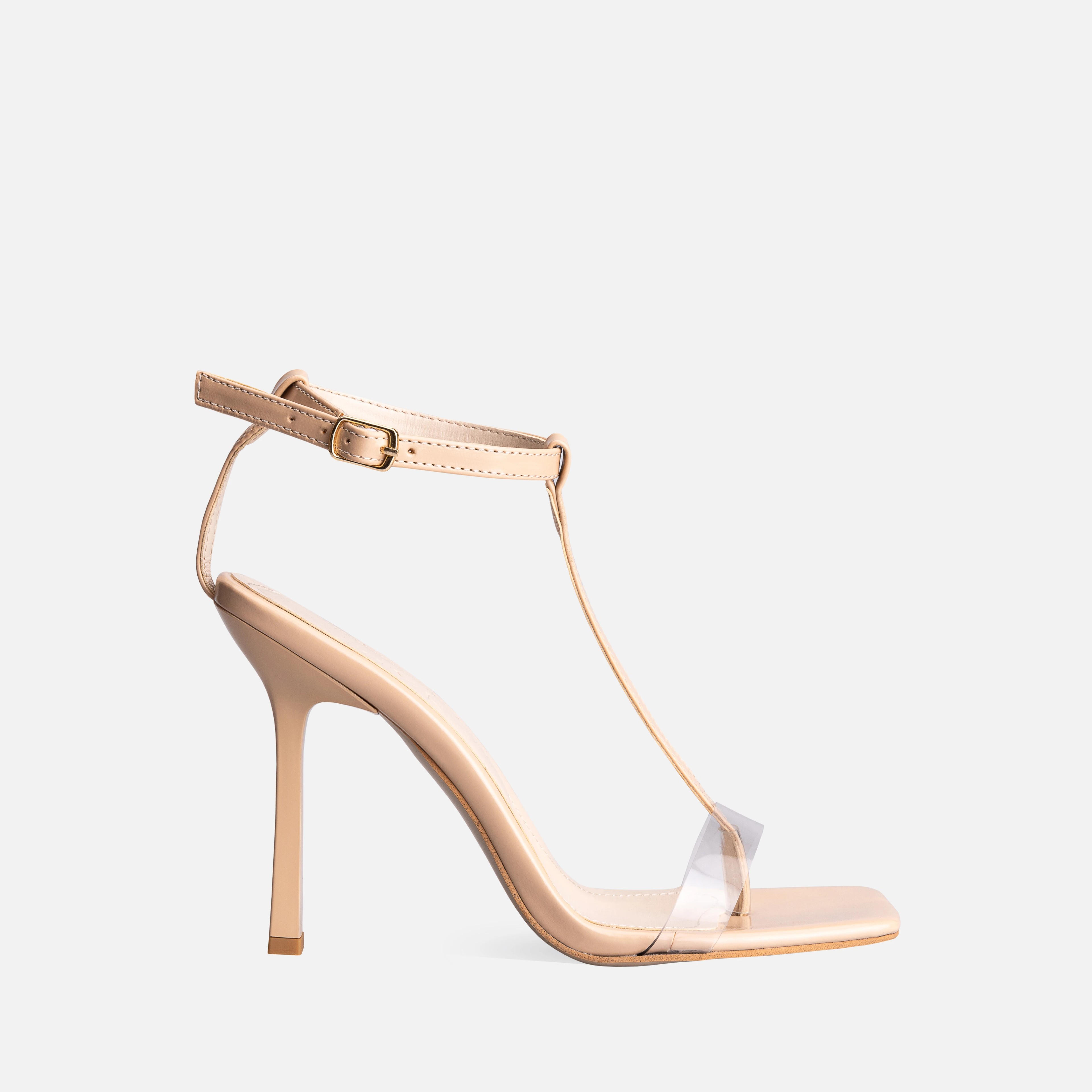 Patent Leather Thin High-Heeled Shoes - Neutral