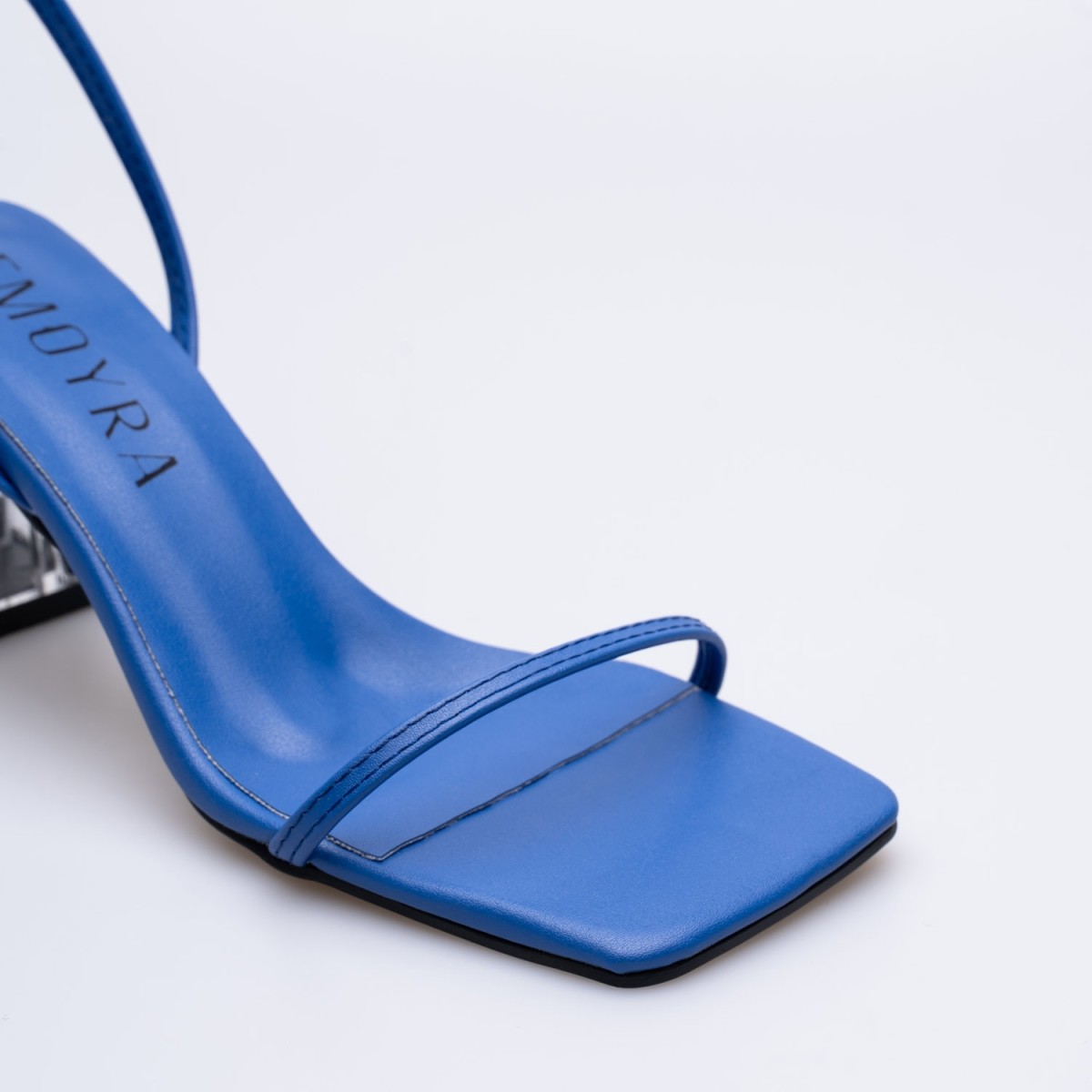 Pansy Kalın Şeffaf Topuklu Ayakkabı Mavi