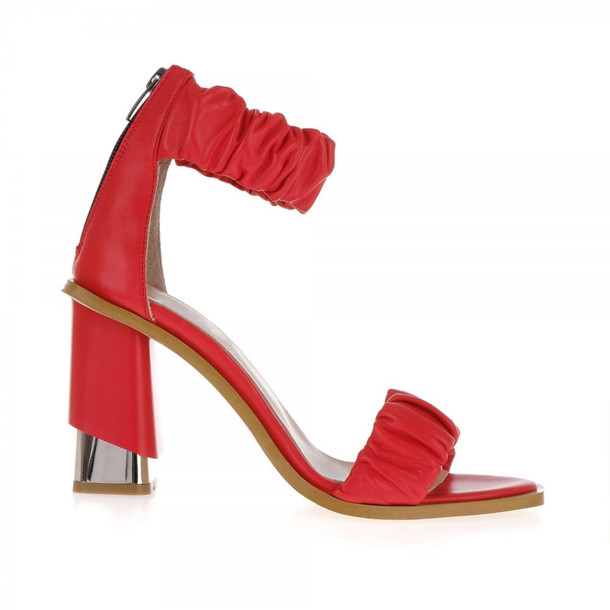 Claice Deri Topuklu Ayakkabı Kırmızı