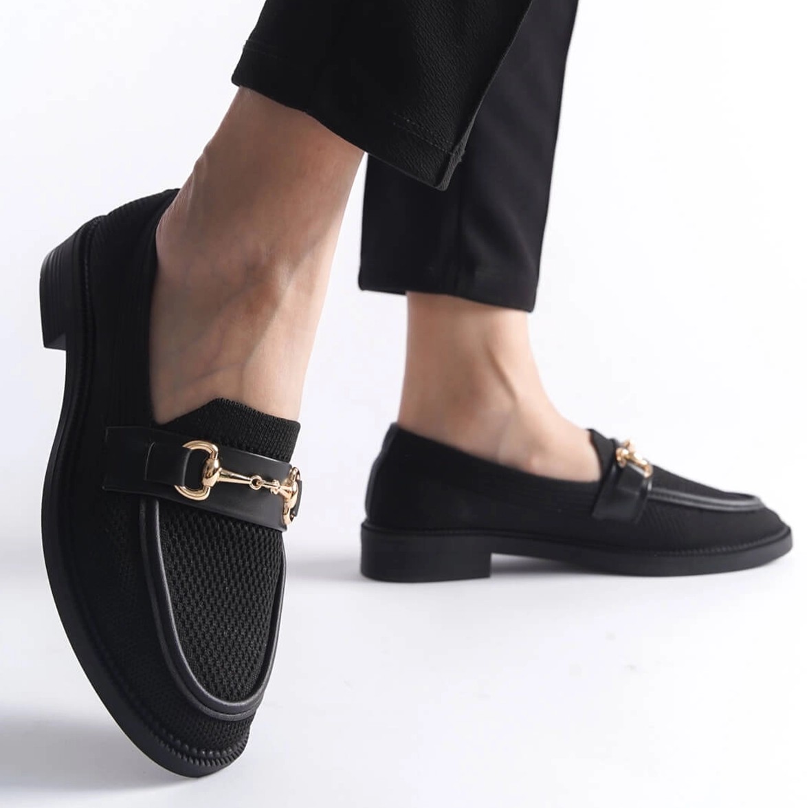 Tekstil Tokalı Loafer Günlük Ayakkabı - Siyah