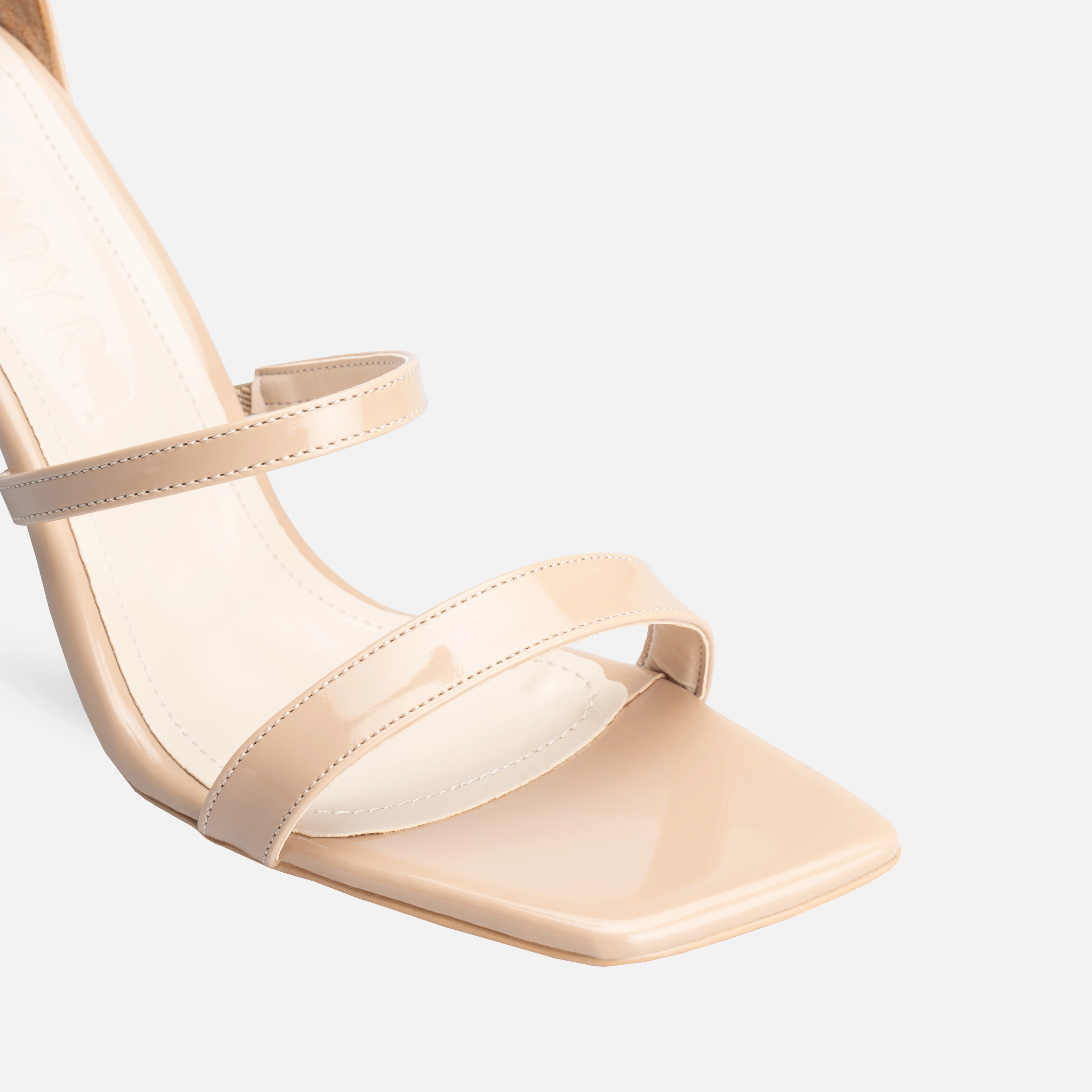 Patent Leather Thin High-Heeled Shoes - Neutral