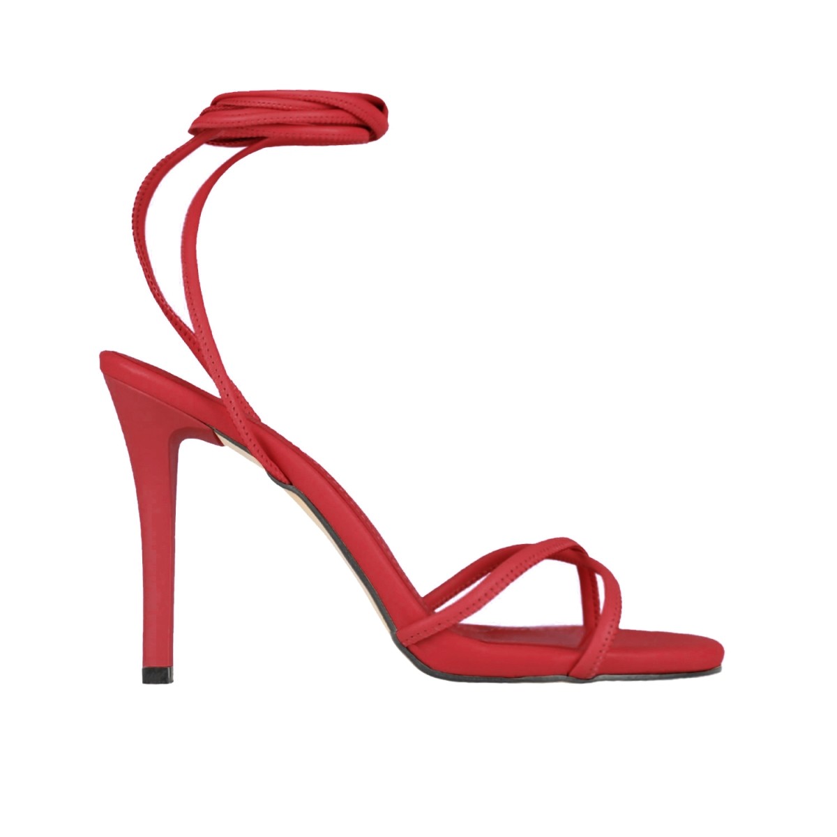 Linda İnce Yüksek Topuklu Ayakkabı Kırmızı